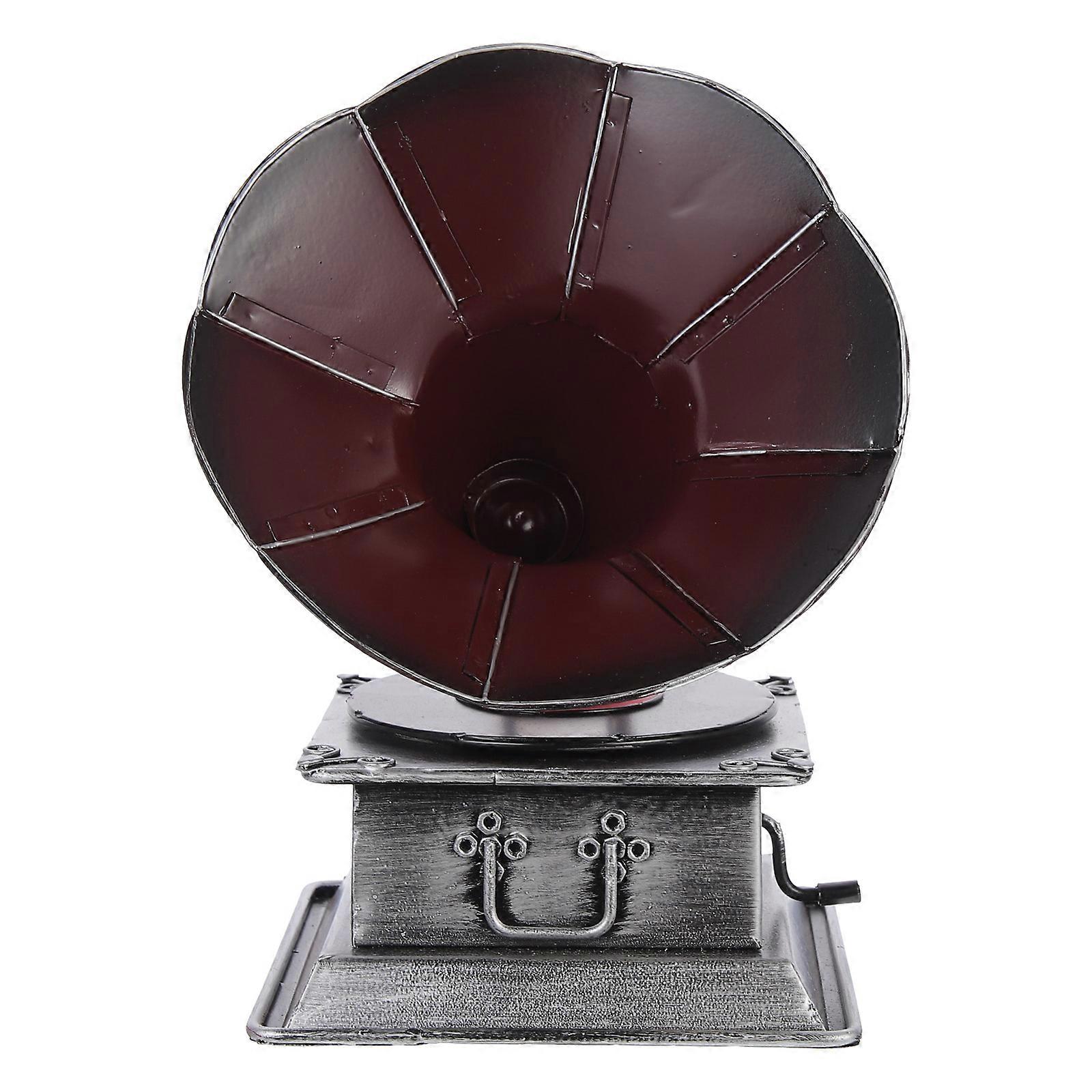 Decorative Phonograph Decor Retro Gramophone Home Accessory Purple 22.5x14.5x14.5cm Decoration 1Set