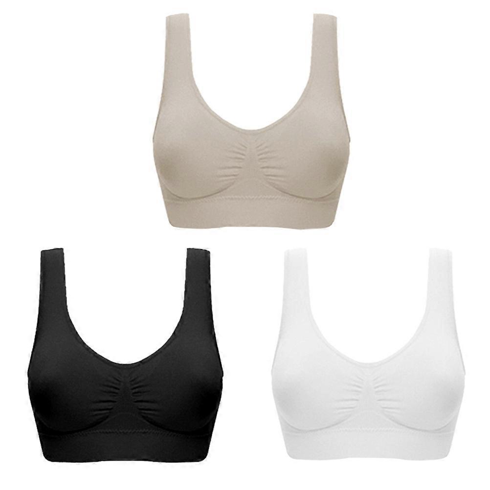 Women Sports Bra for Exercise with WireFree Seamless Design and Wide Underband Assorted Color Polyester