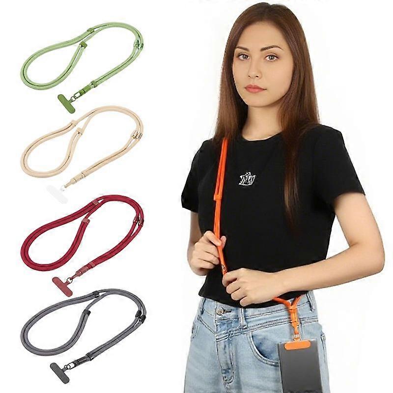 7mm 3 in 1 Threaded Adjustable Crossbody Mobile Phone Lanyard