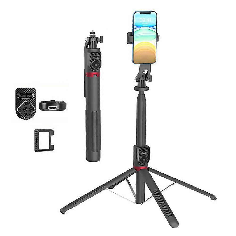 TKdaddy P235TK Single V1 Fill Light Aluminium Alloy Phone Selfie Stick Extensible Compatible Bluetooth Support de diffusion en direct