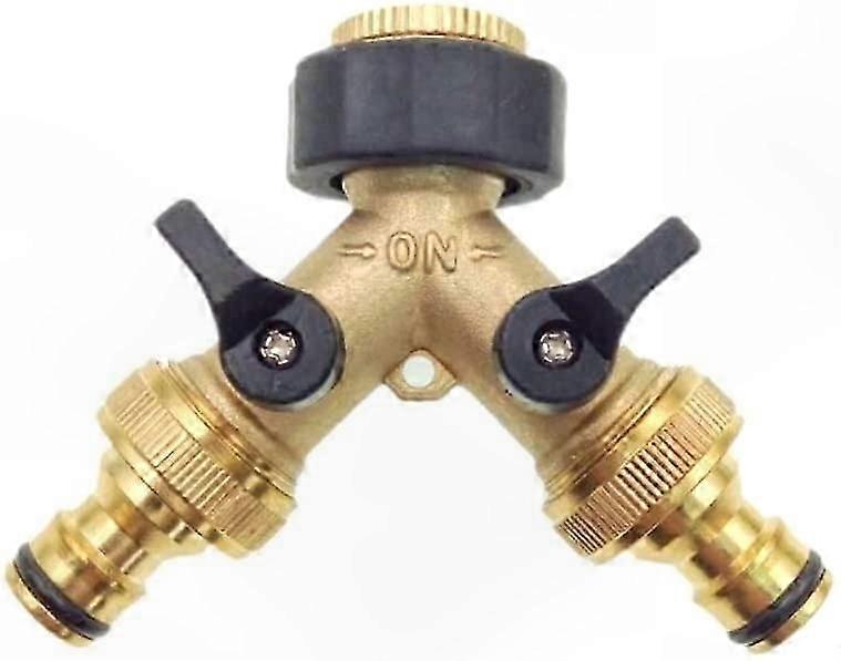 2-Way Garden Tap Adapter with Dual Valves for Home and Kitchen Use