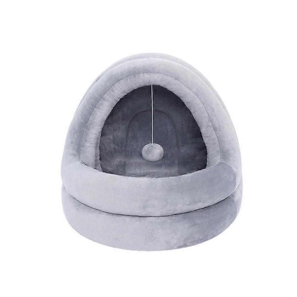 Large pet bed for 10 kg cats and small dogs, cozy cave tent with warm soft cushion