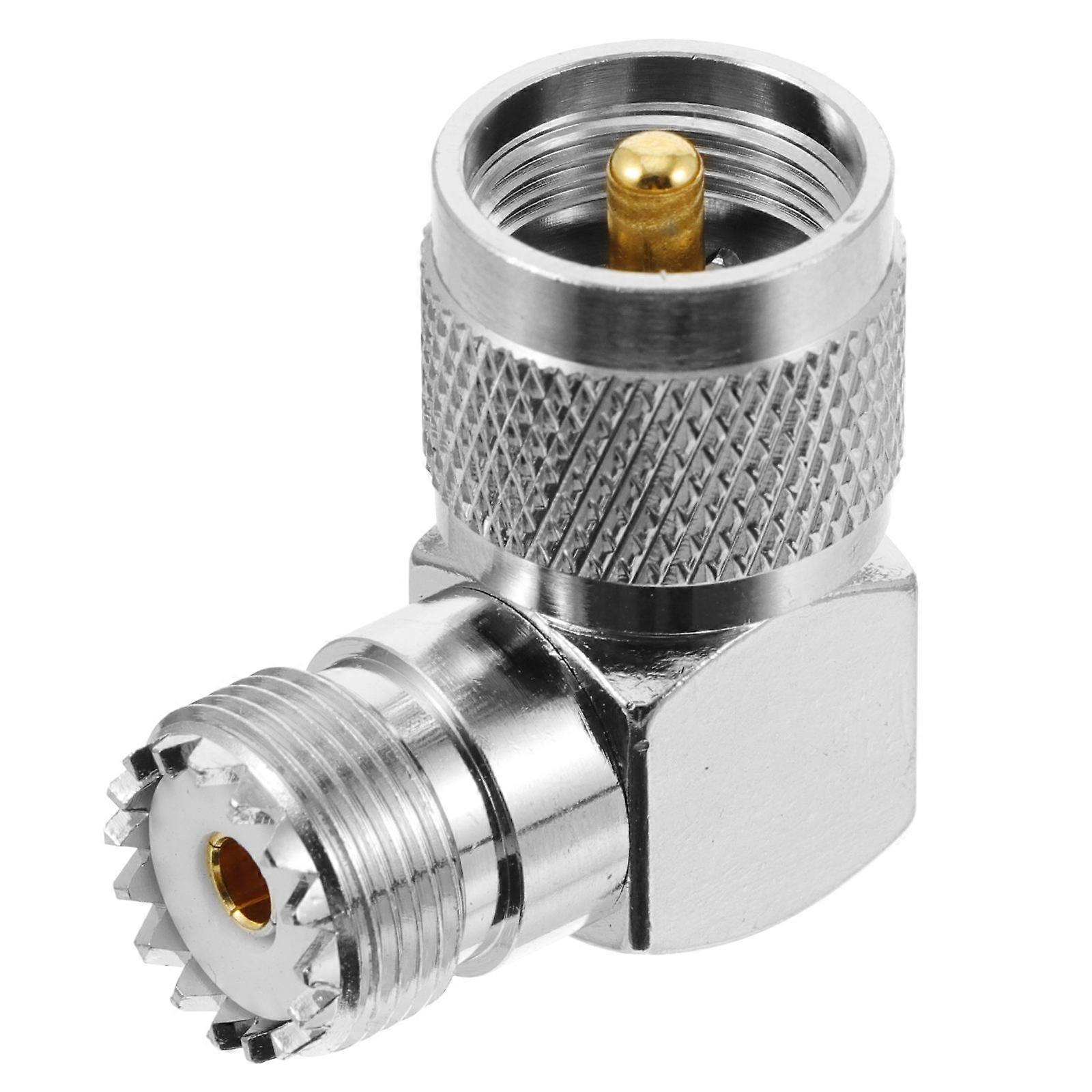 Right Angle Adapter to Female for Antenna Copper PTFE Silver
