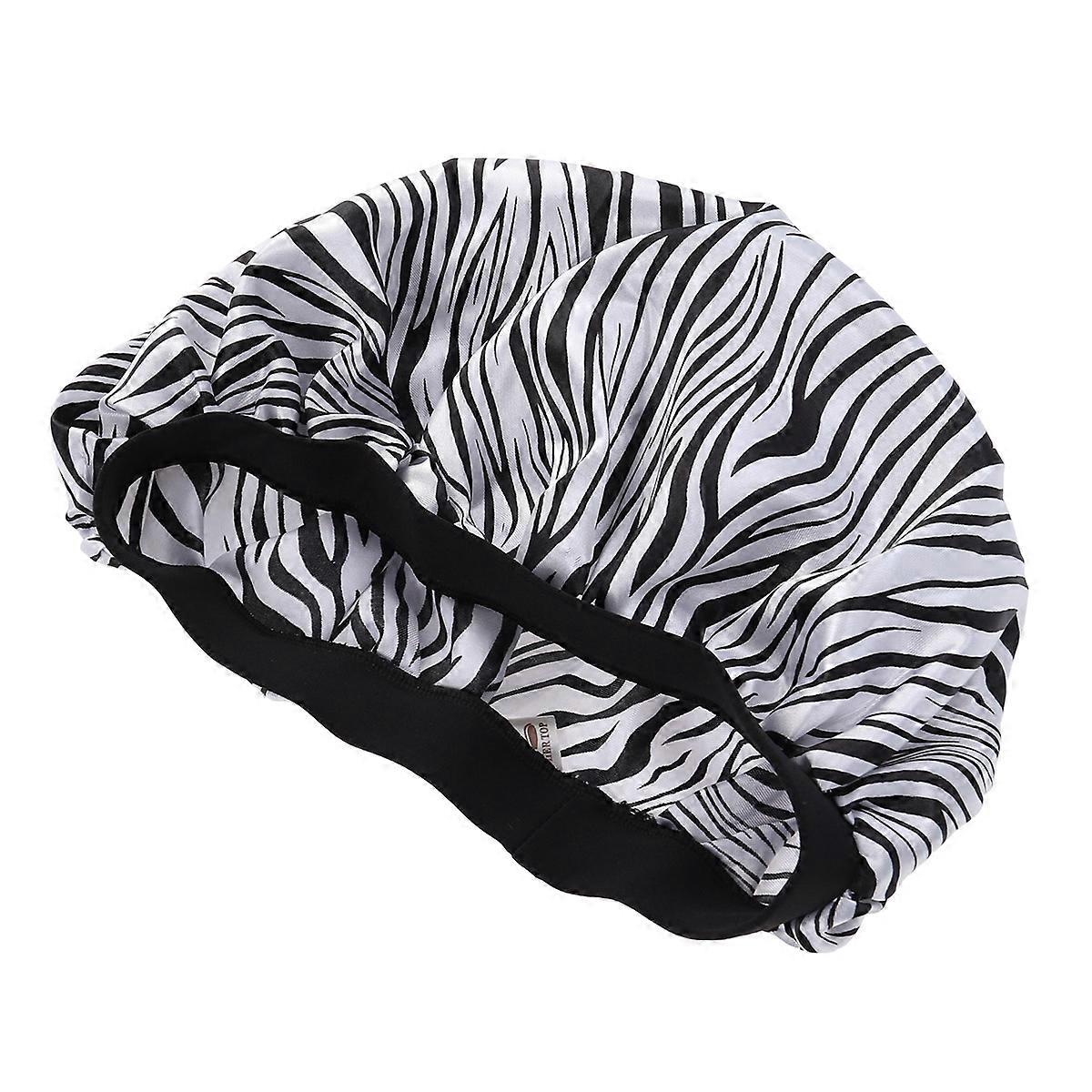 Knitted Sleep Cap with Elastic Band for Hair Use Made from Satin Cloth and Elastic Fabric Multi
