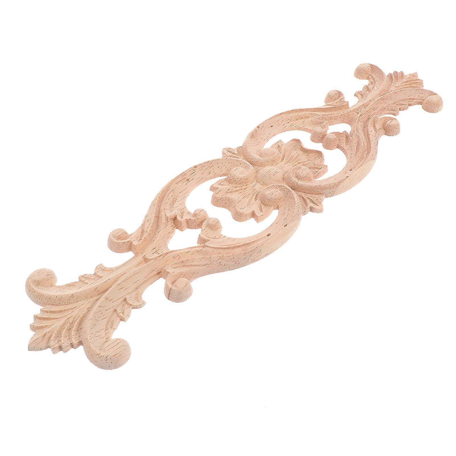 Retro Wood Applique Creative Onlay for Decor Khaki Color Synthetic Material One Piece