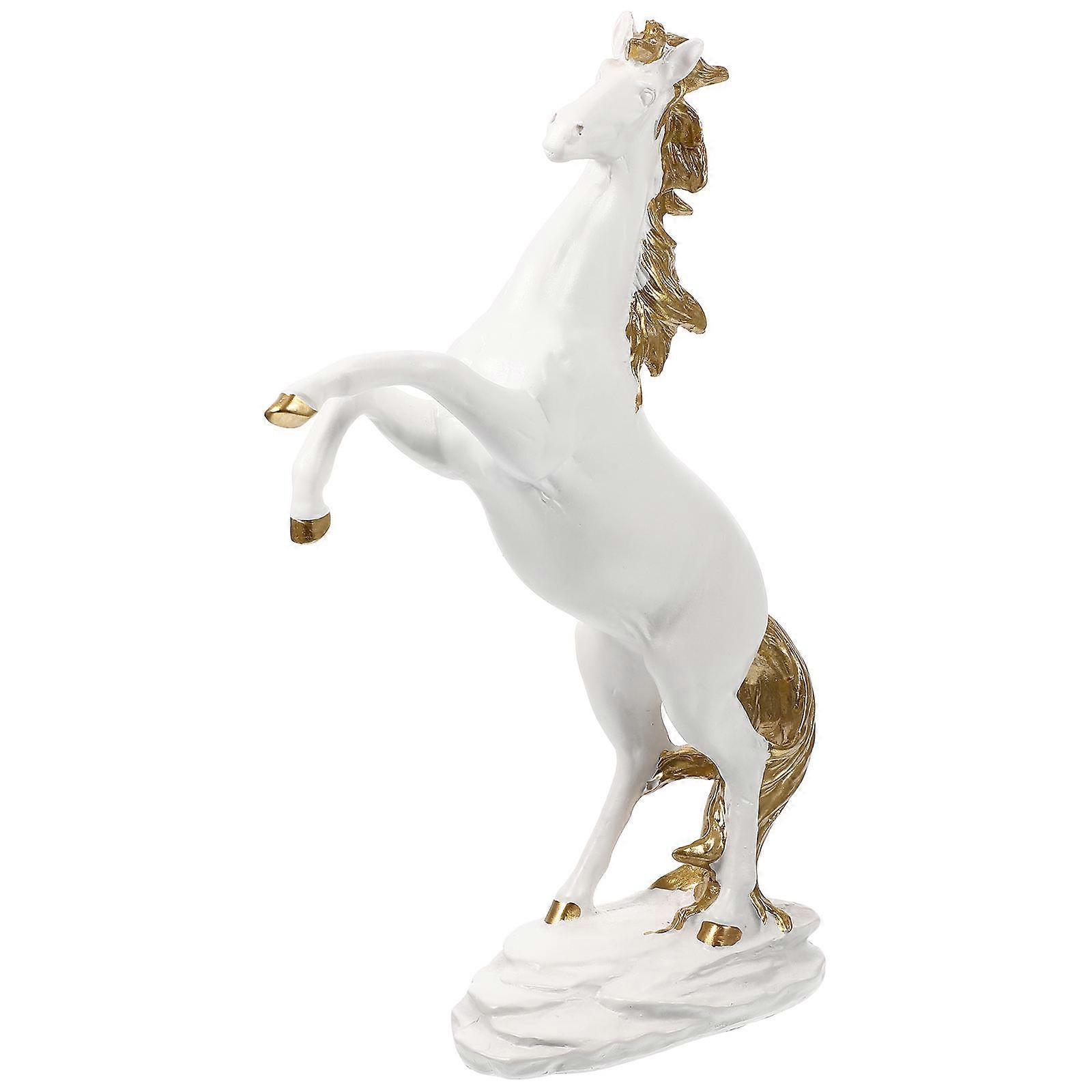 Résine debout cheval décor 1 ensemble de bureau cheval en forme d’ornement créatif décor en résine