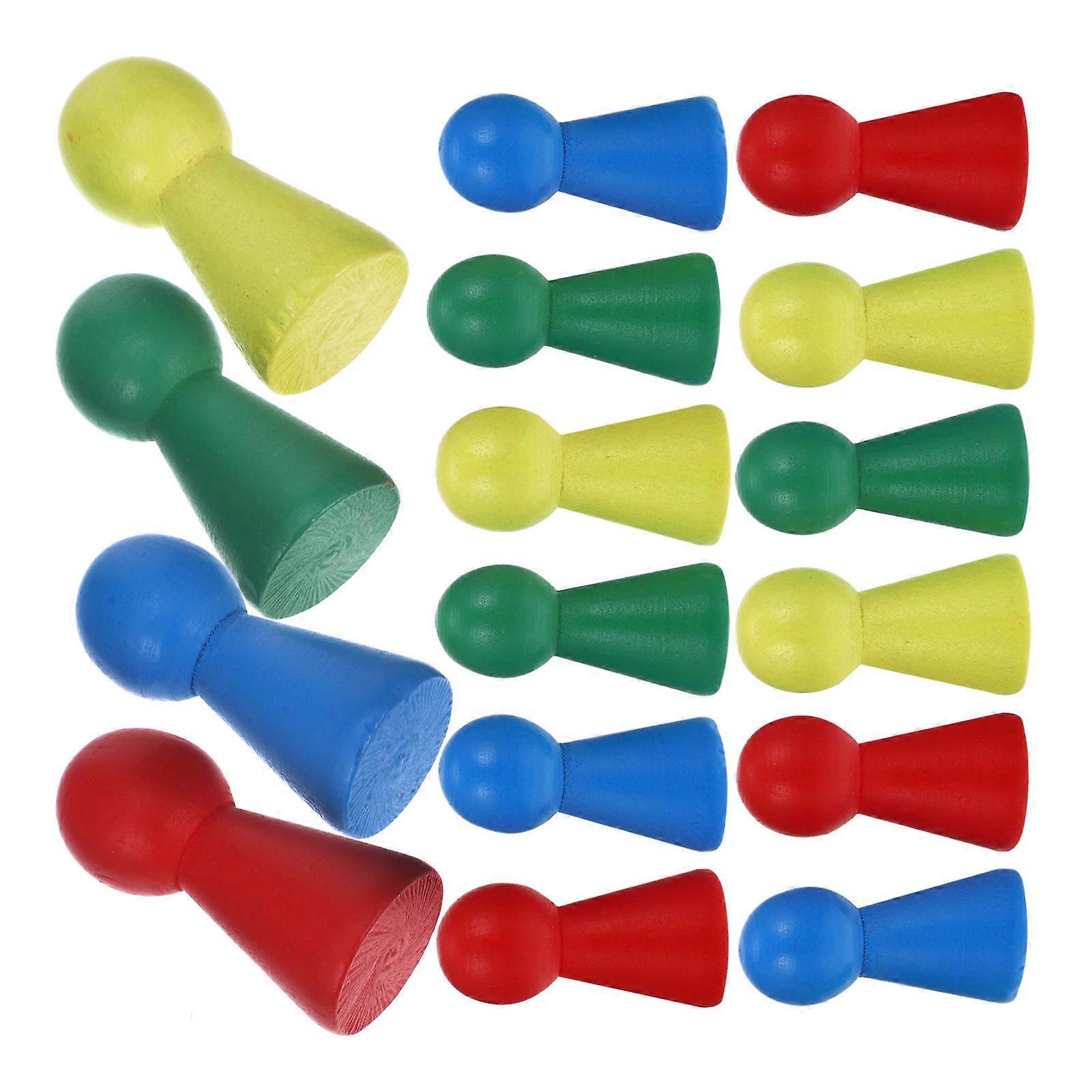 16Pcs Assorted Color Pawn Game Pieces Board Game Accessories for Kids Entertaining and Learning
