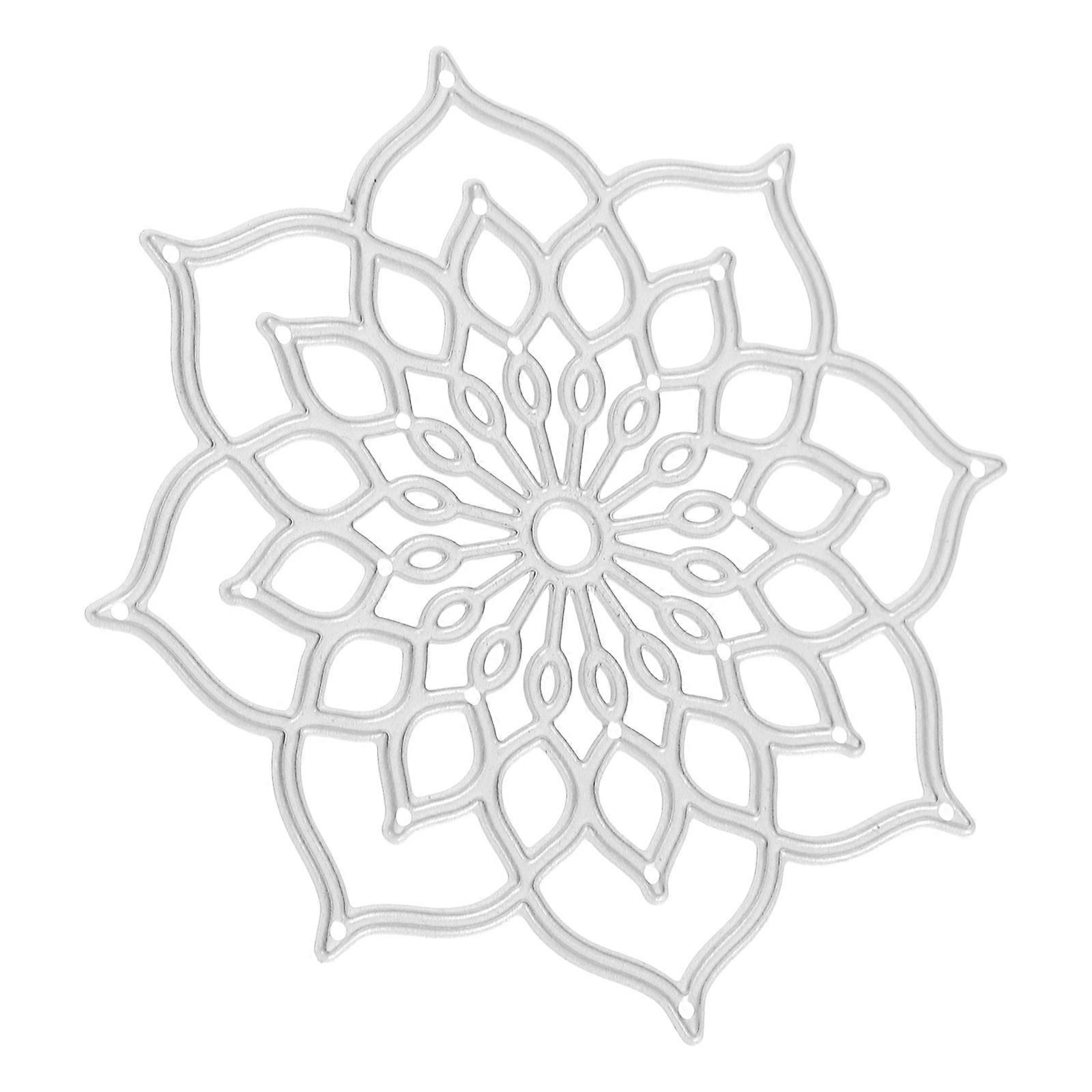 Silver Metal Cutting Dies Flower Pattern For DIY Crafts Projects 8.50X8.50X0.10CM 1Set