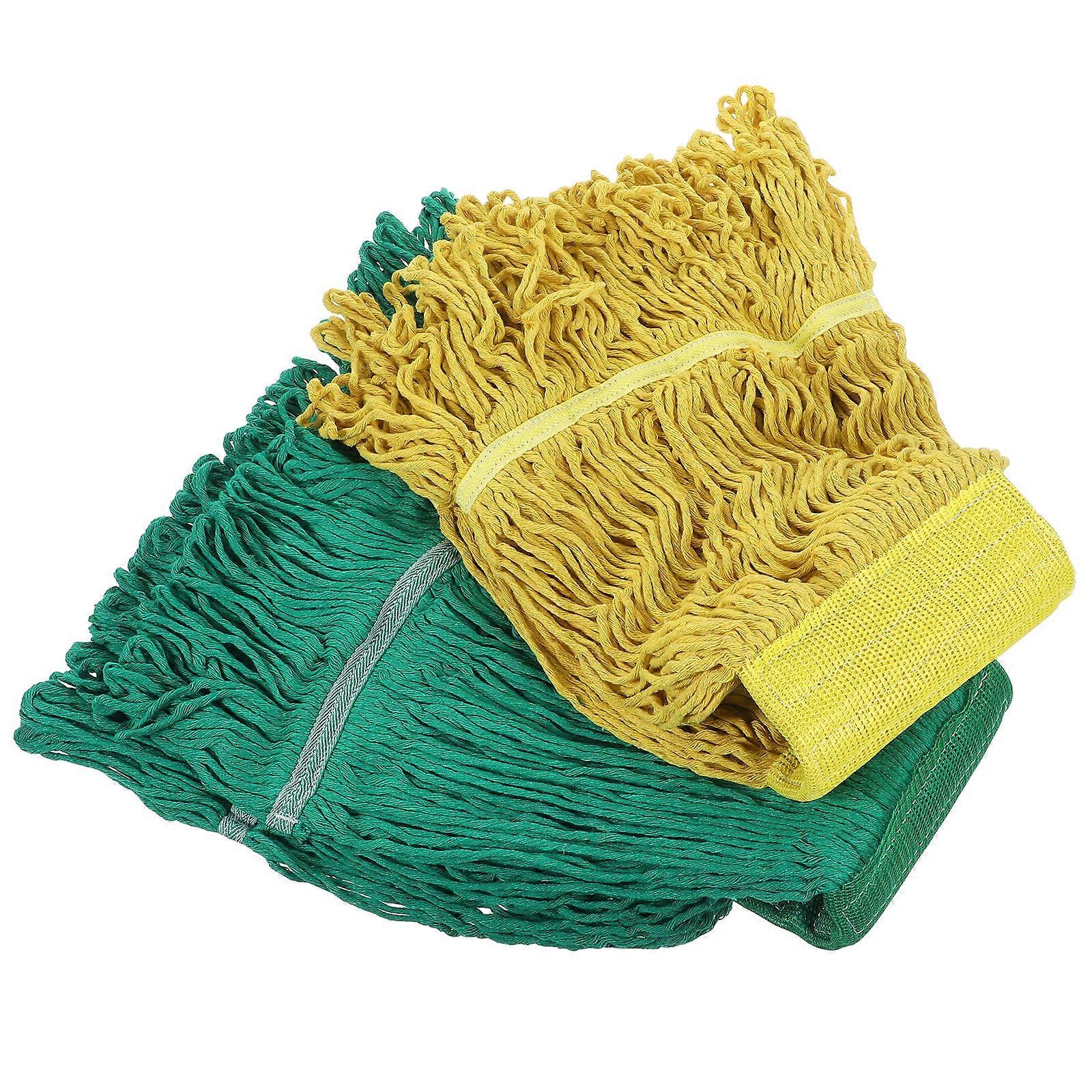 Floor Mop Heads Replacement For Home Cleaning Daily Use Reusable Cotton Yarn Material Water Absorption 2Pcs