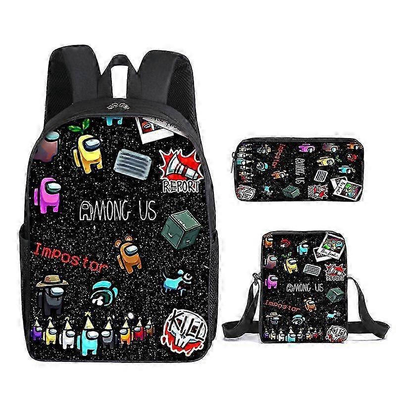 Among us school bag three-piece set student backpack + shoulder bag + pencil case