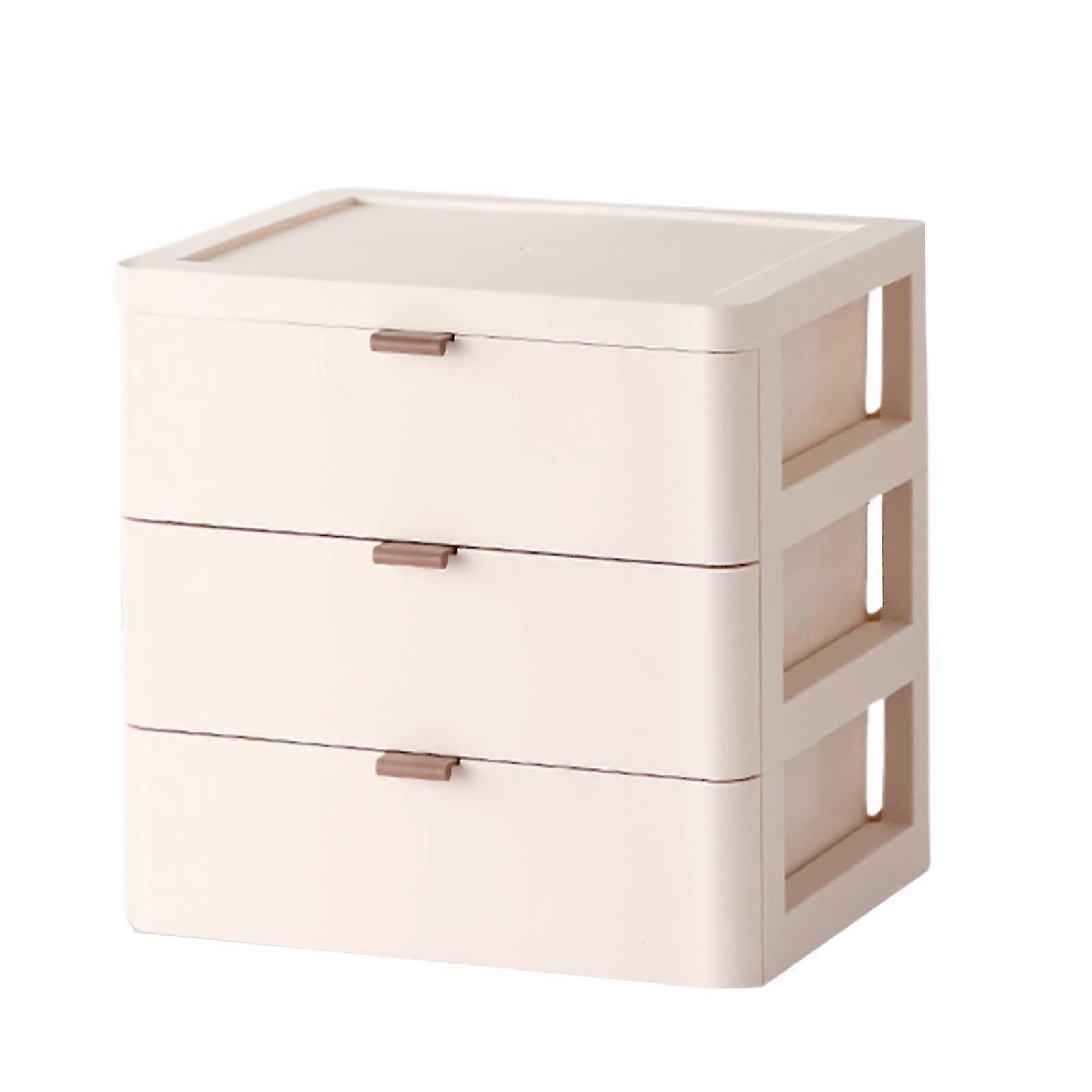 Drawer box, desk organizer with drawers for small office supplies (Pink)