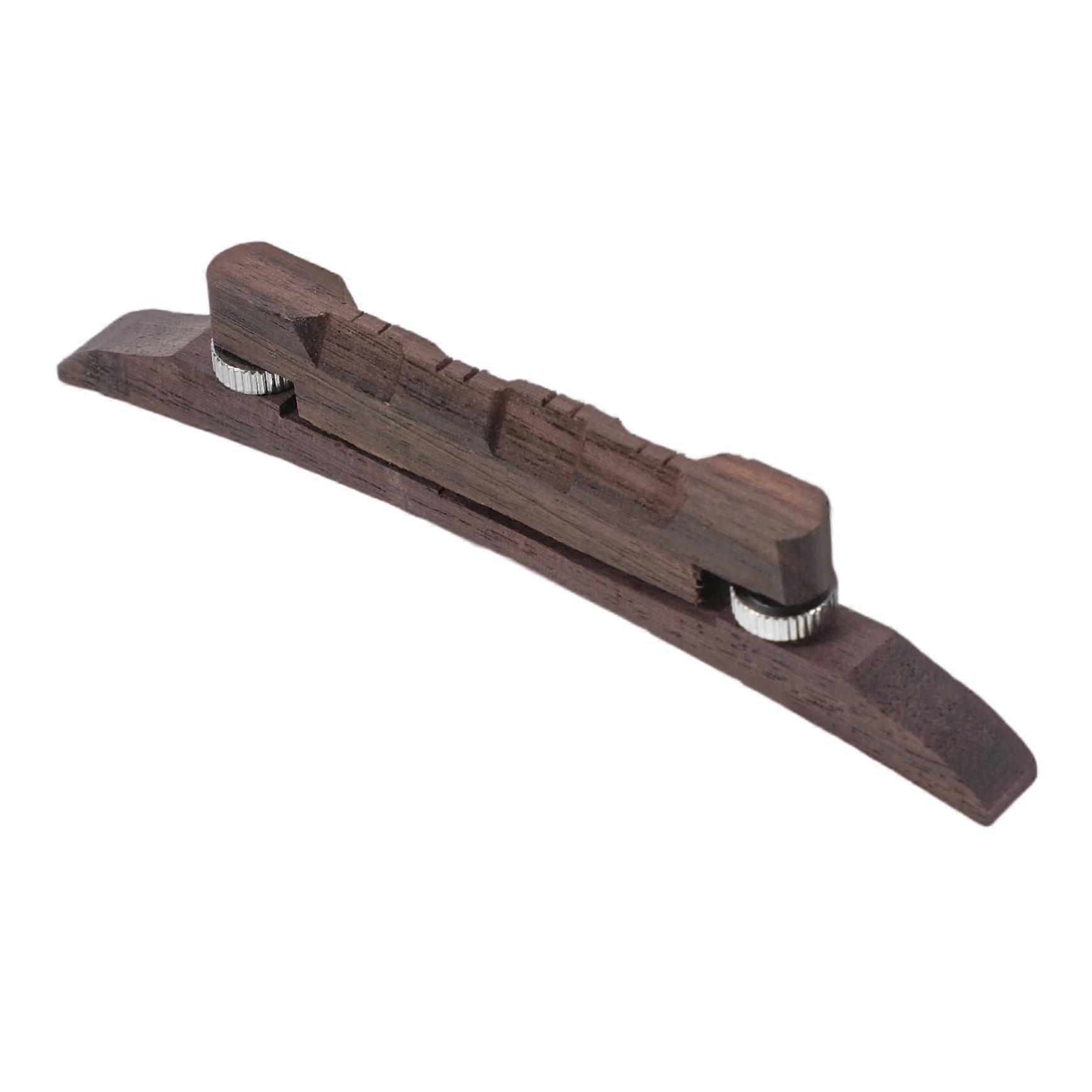 Rosewood Mandolin Bridge Replacement For Flat-Top Mandolins, Bone Saddle, Palisander Style
