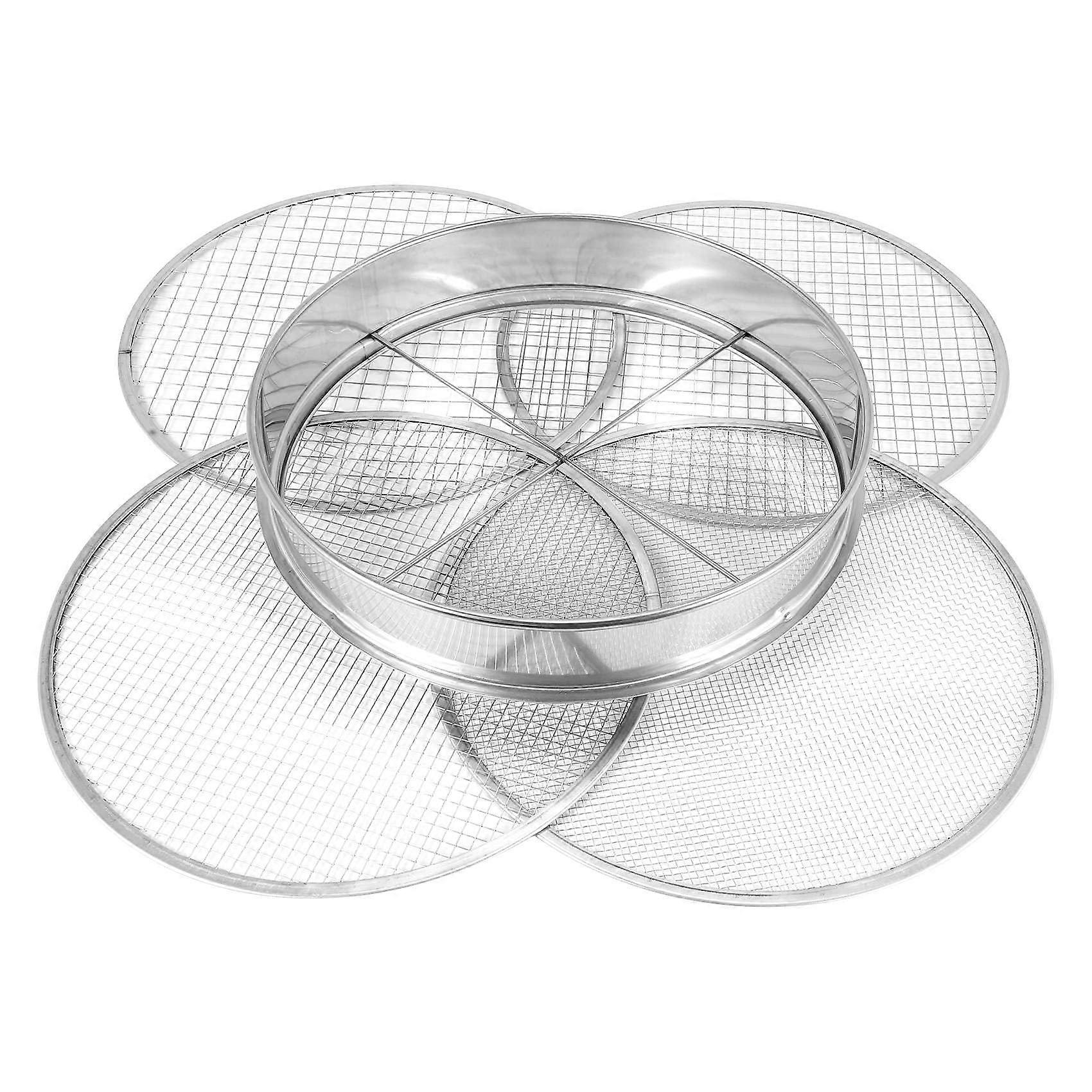 Garden Potting Mesh Strainer Pan - Stainless Steel Filter with 1/8, 1/4, 3/8, and 1/2 Inch Mesh Strainer Sizes