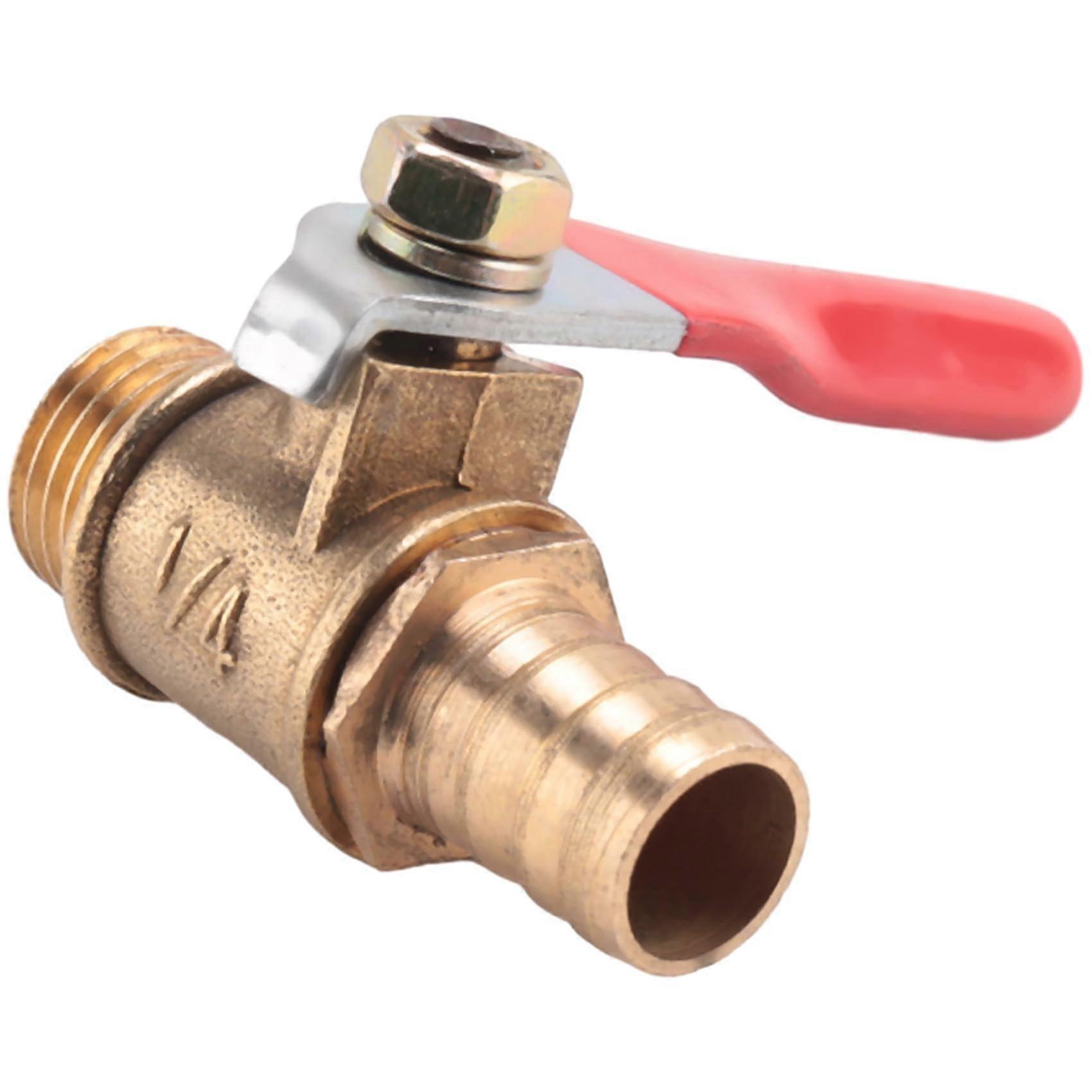 10 mm x 1/4 Pt Male Thread Full Connection Lever Handle Barb Brass Ball Valve Ref: 5641