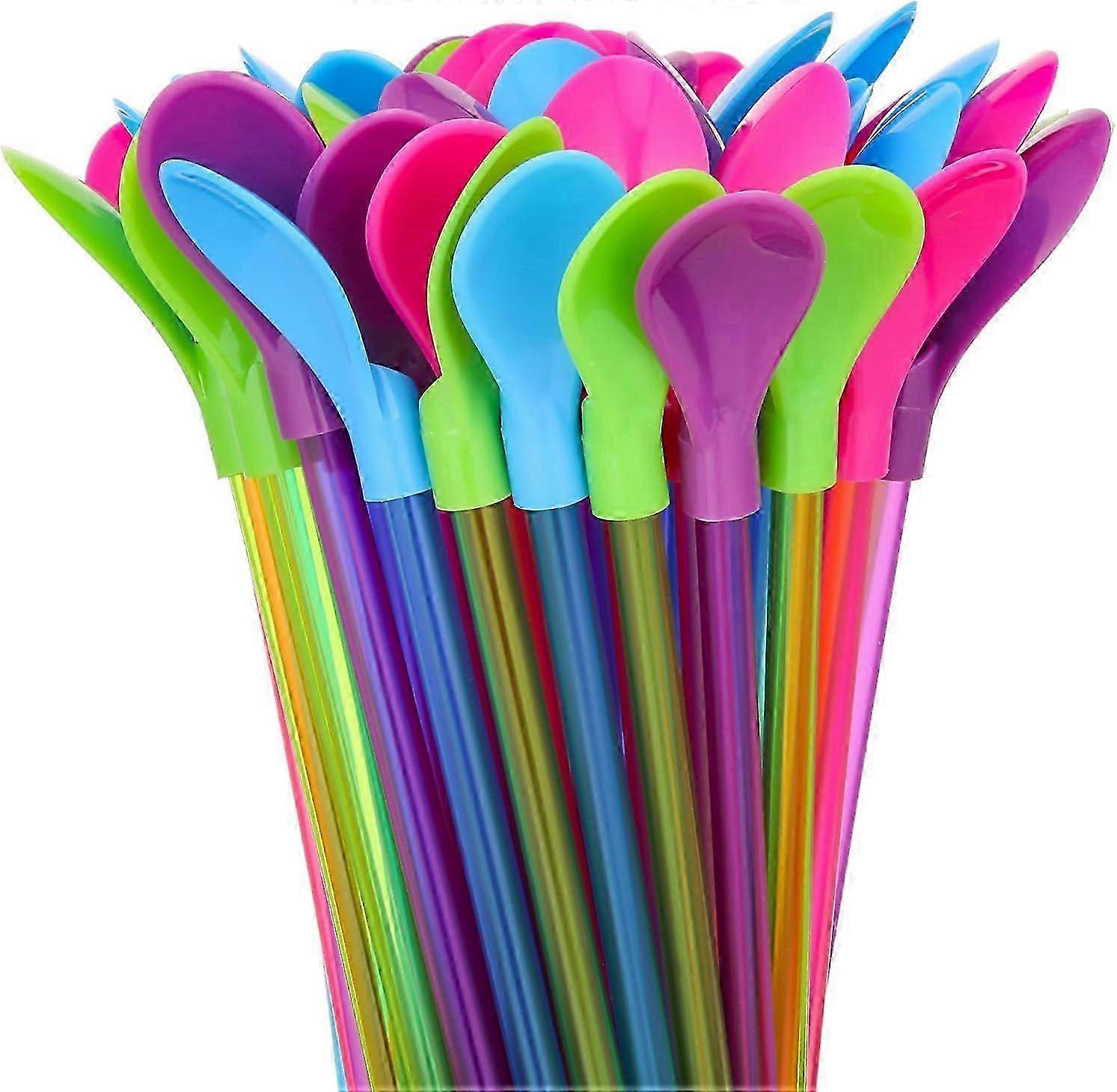 Snow cone straws with spoon for summer and parties