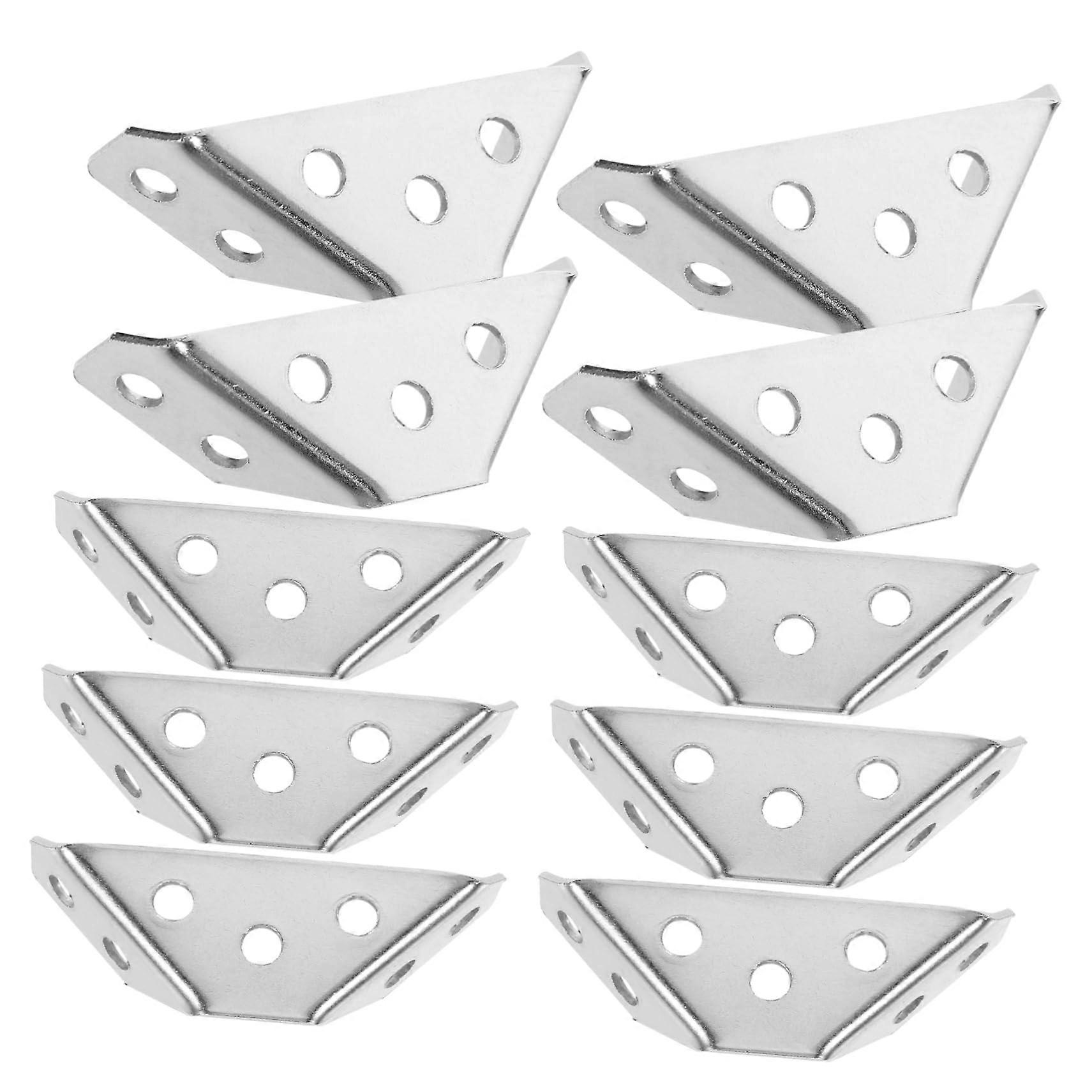 Stainless Steel Corner Brackets Trapezium Angle, 10 Pack, Heavy Duty Right Angle Supports, Screws Included