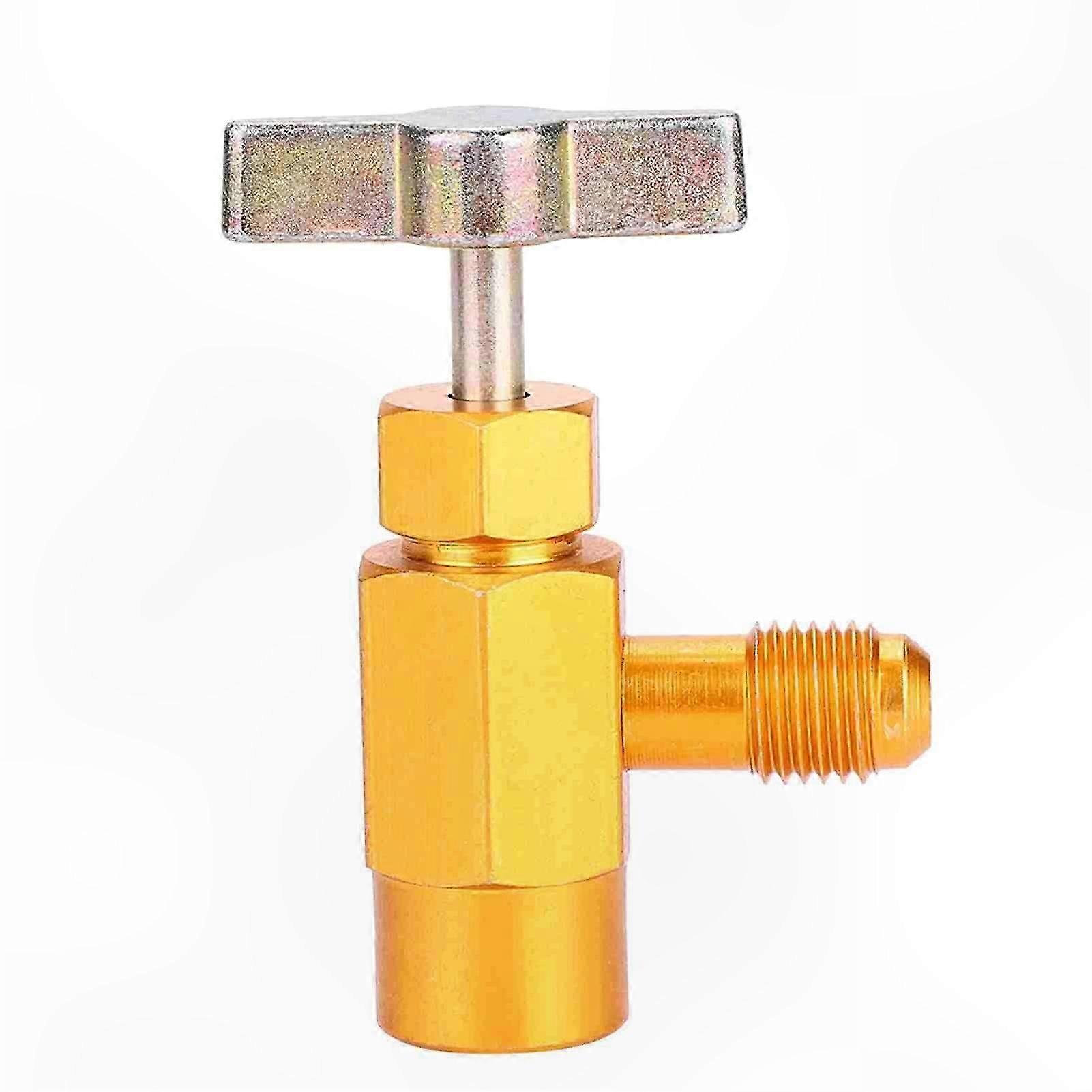 1/2" Thread Brass Refrigerant Tap Valve Tool for R134a, Compatible with Air Conditioning System Components