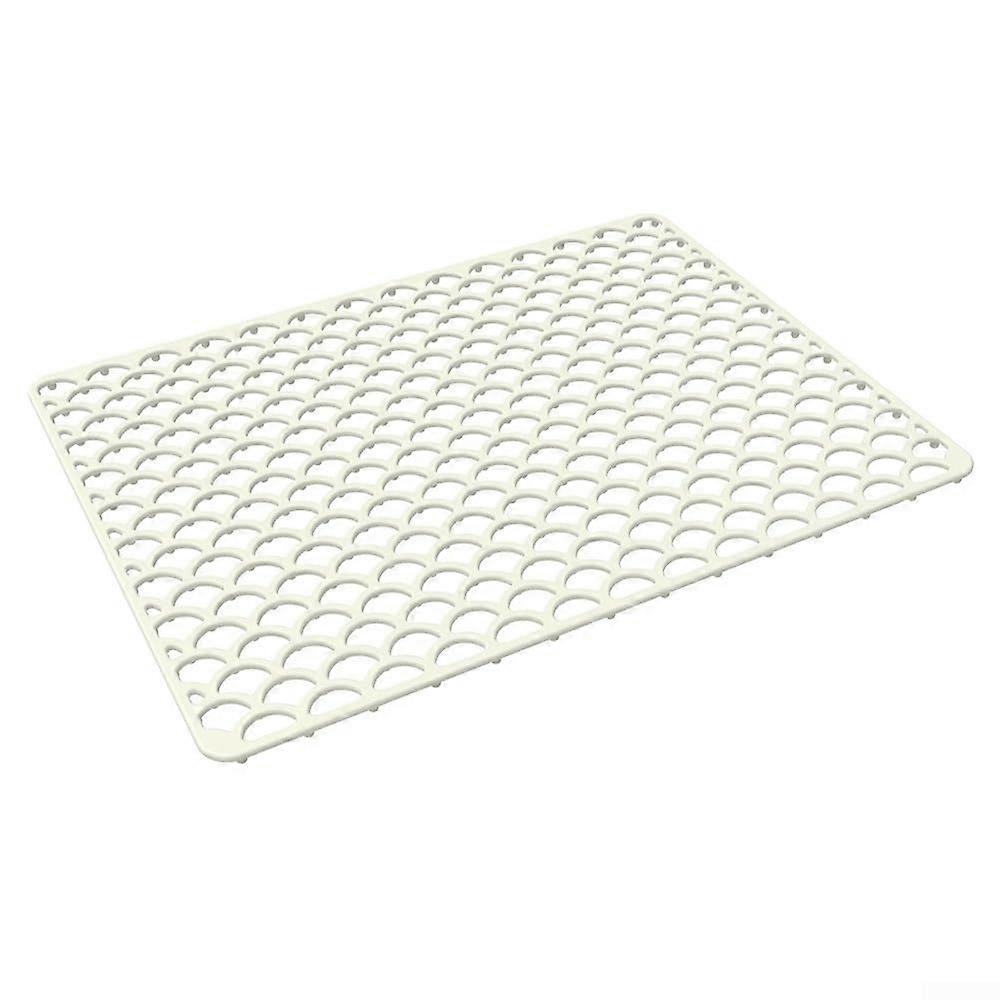 Soft silicone sink mat, designed for centerdrain sinks, heatresistant and nonslip for maximum safety (white).