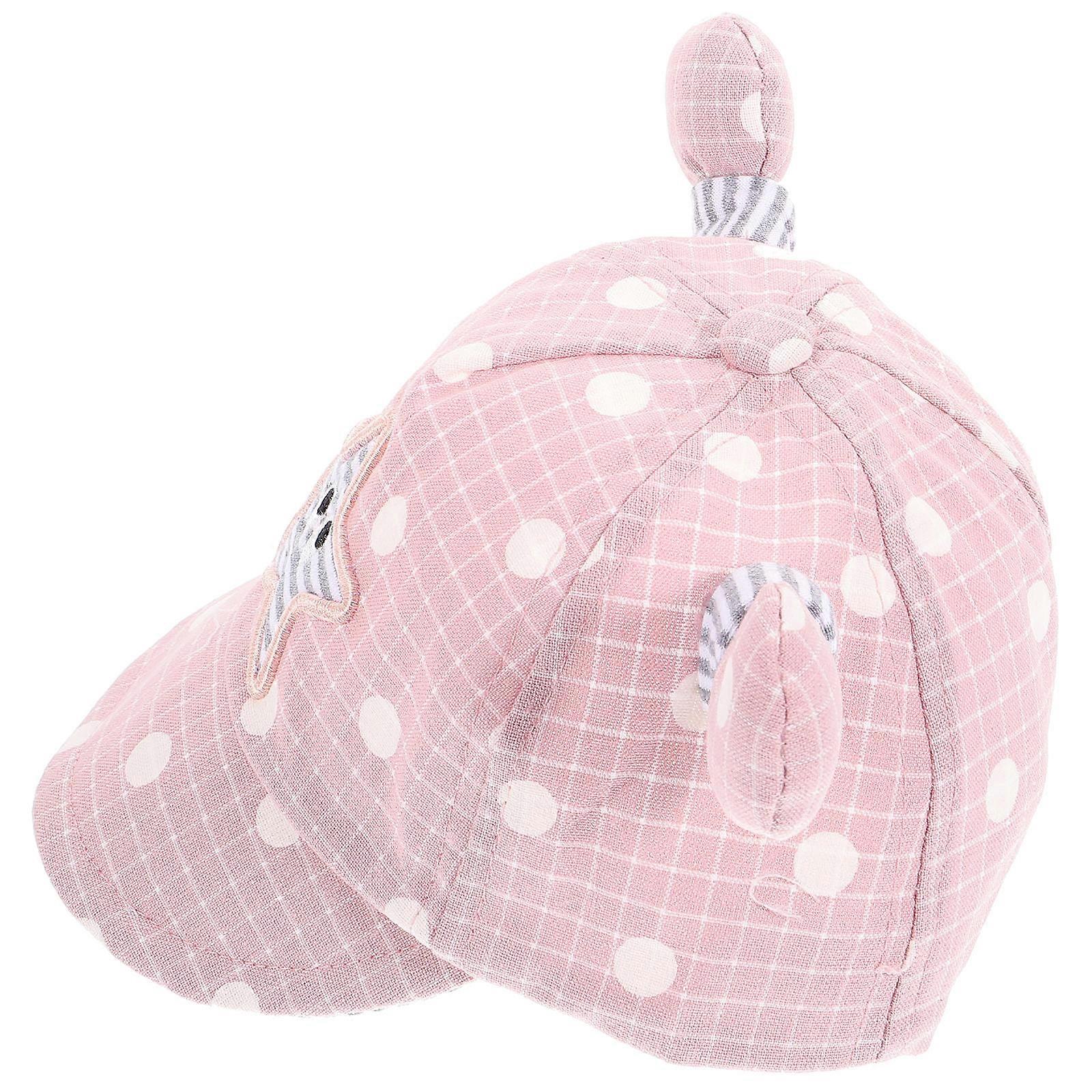 Sun Protective Kids Baseball Cap for Beach Playing Pink Fabric Comfortable 1Pack