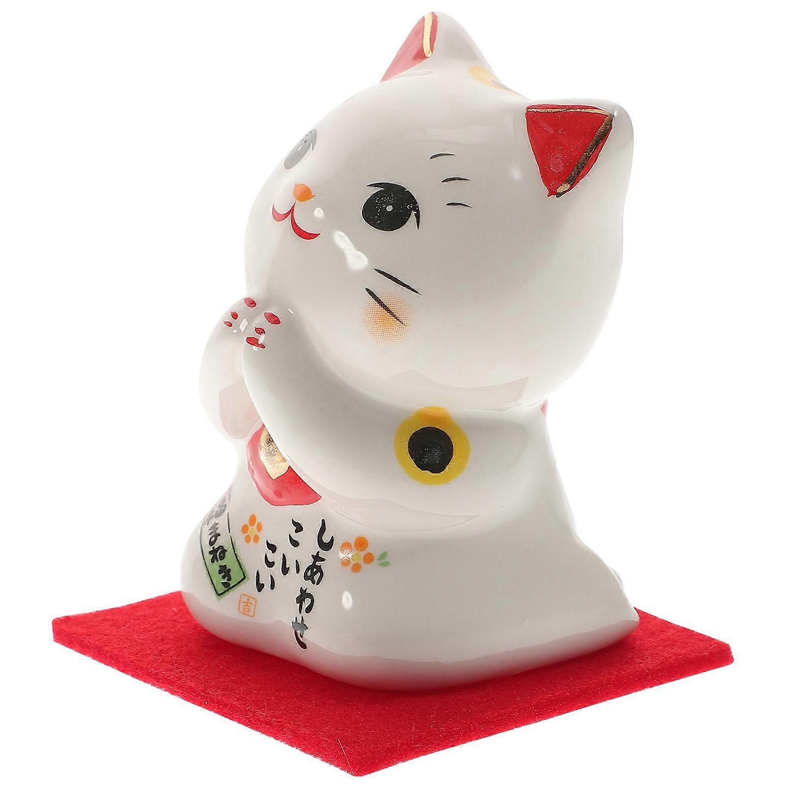 1Pc Cute Ceramic Fortune Cat Decoration for Home Decor
