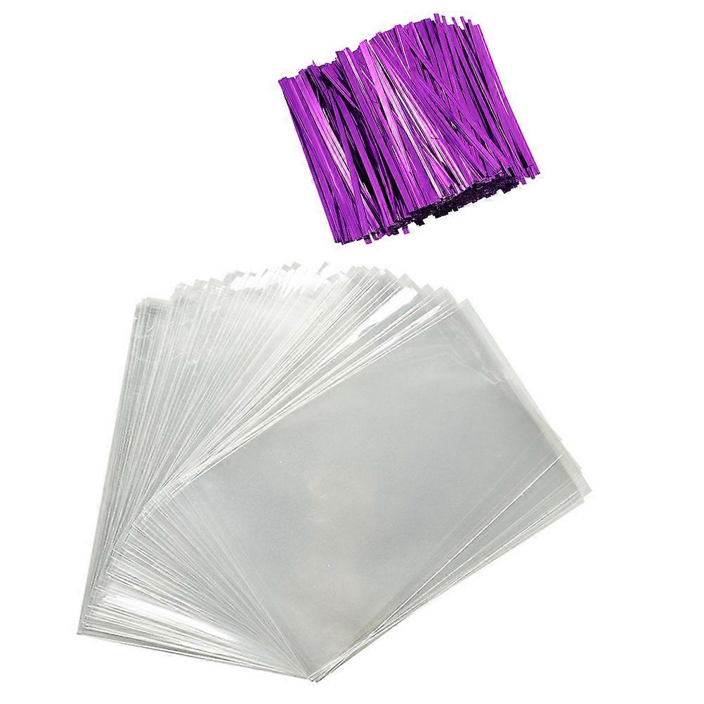 Assorted Color High Transparency Food Grade OPP Bags for Camping Use with Binding Wires 1000pcs