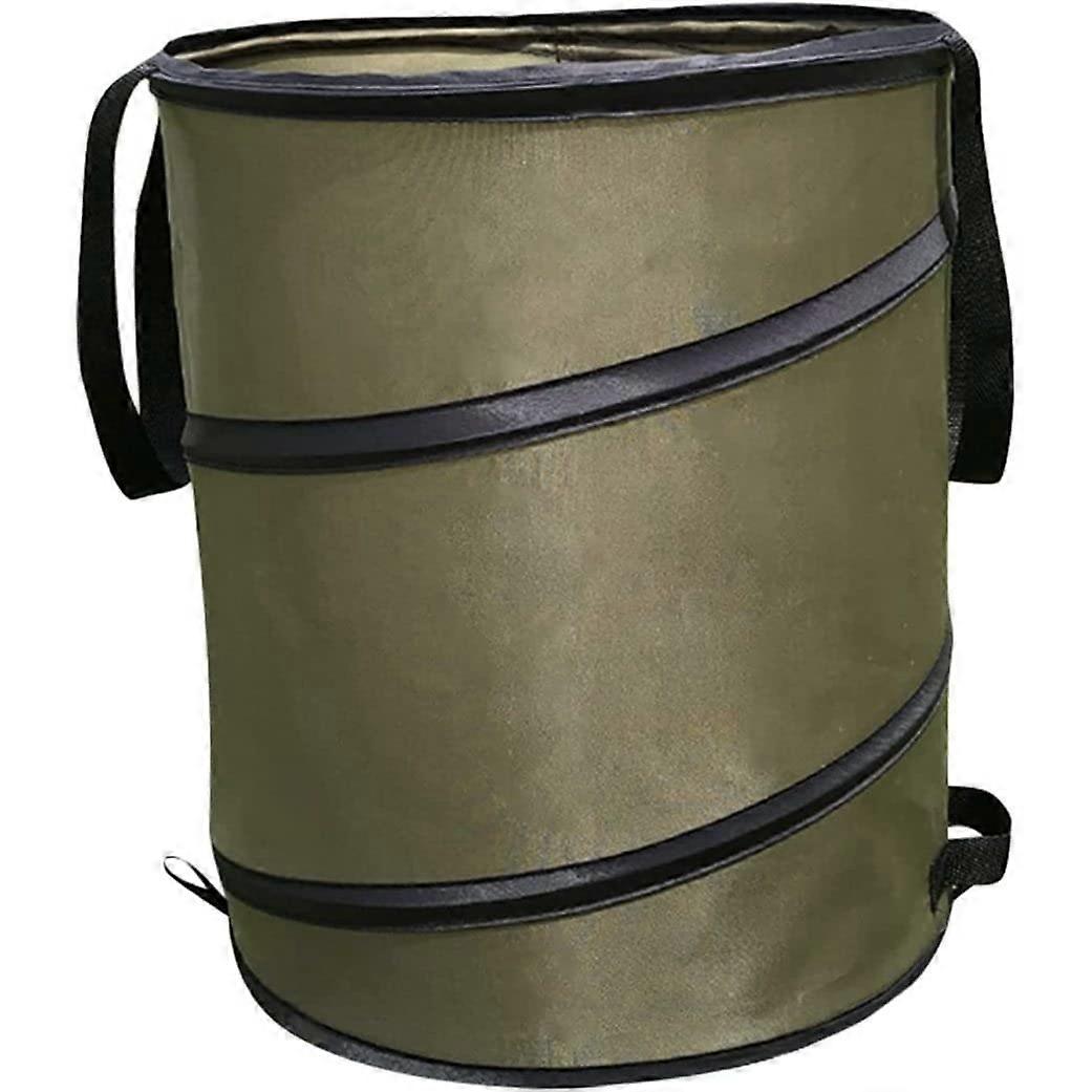 Collapsible 10Gallon Trash Can For Camping And Garden Waste Management, HeavyDuty Reusable Foldable Tote