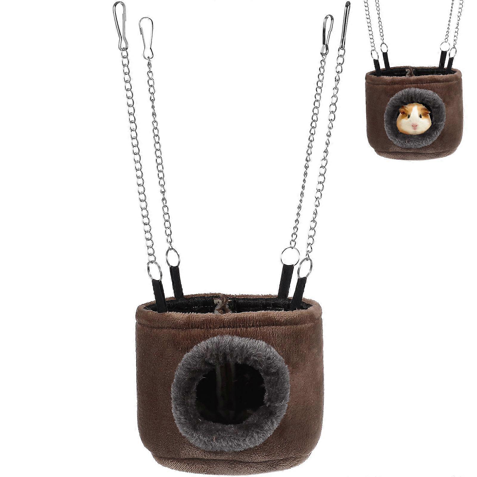 WINOMO Small Animals Hammock Hanging Snuggle Cave Hut for Squirrel Chinchilla Guinea Pig Rat with 4pcs Chains