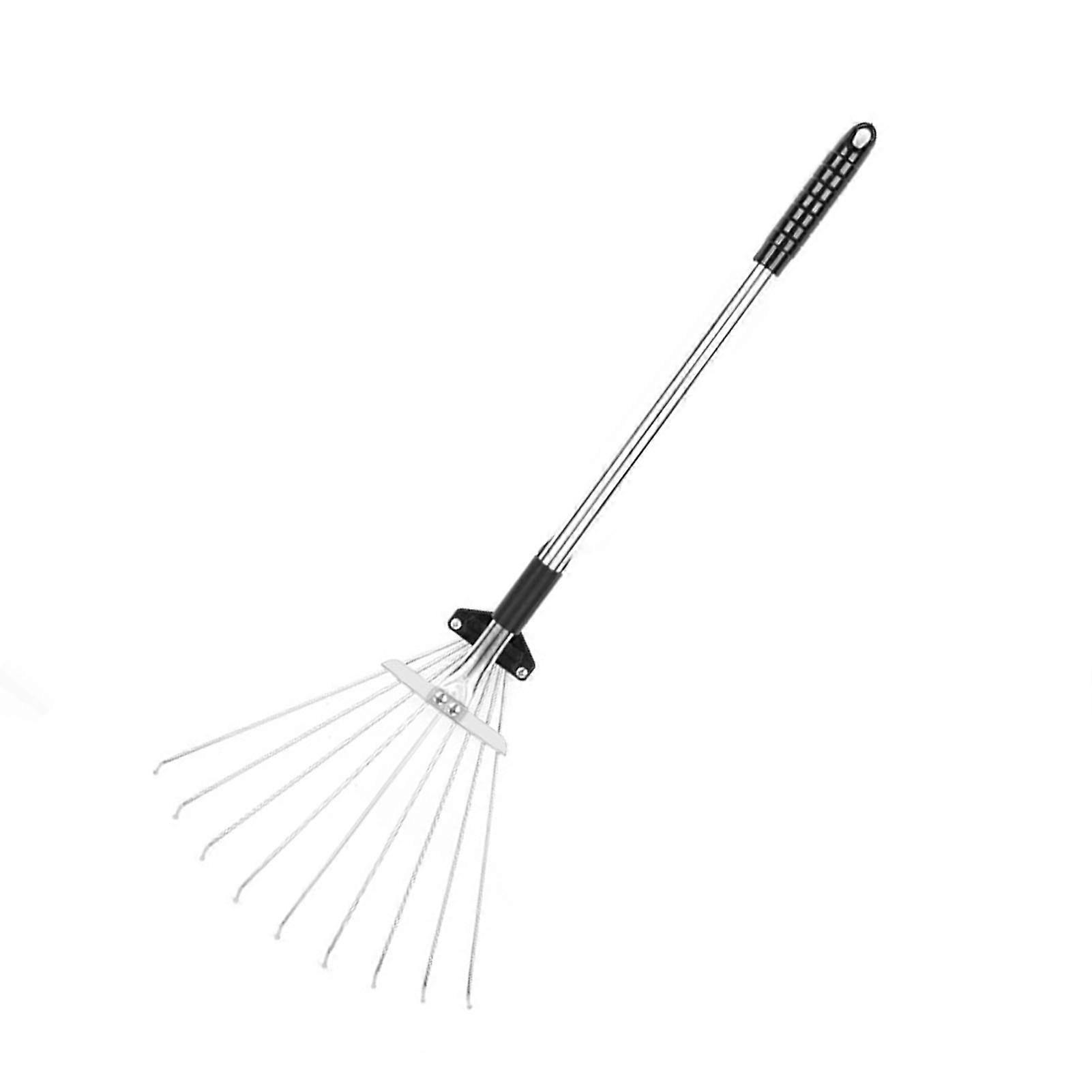 Adjustable Aluminum Alloy Garden Leaf Rake 9 Teeth Collapsible