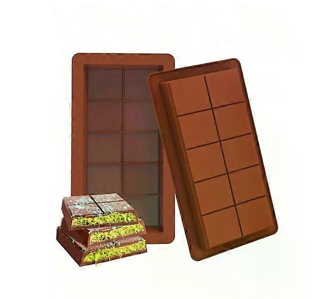 Silicone chocolate molds, 3-piece set, 10-grid rectangular design
