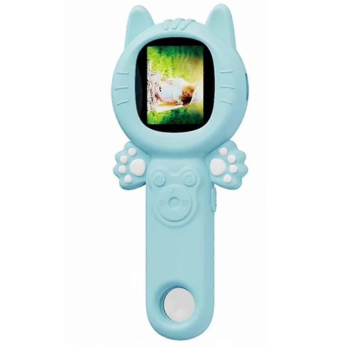 2 in 1 Mini Digital Microscope 500X Handheld Microscope 2 MP Camera with 8 Leds for Kids Plants Insects Blue