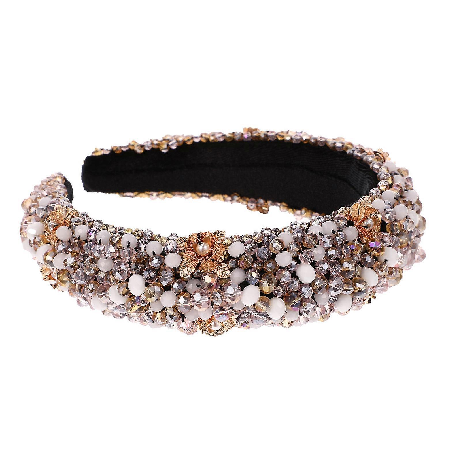 Assorted Color Baroque Rhinestone Headband for Women Comfortable and Durable Elastic Design 1 Piece