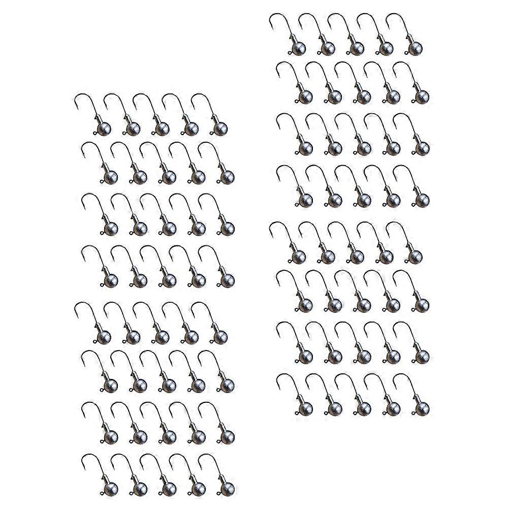 Outdoor Fishing Hooks Head for Fishing Use 50Pcs Silver Durable Hooks