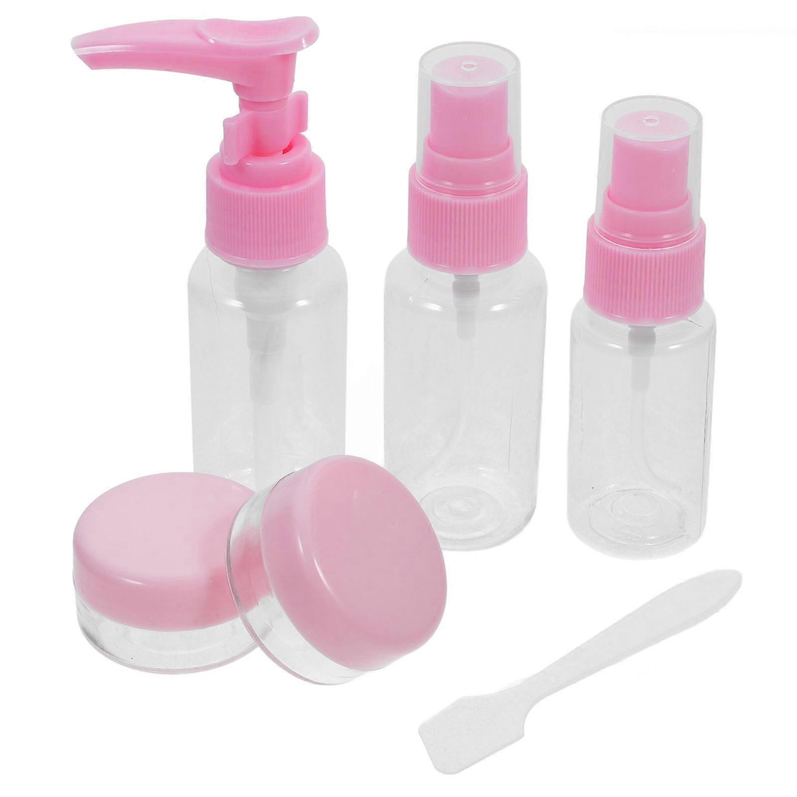 Pink Plastic Travel Bottles with Sprayer for Storage Use Portable and Refillable 3.4 oz