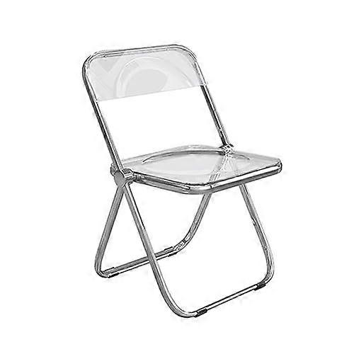 Clear Chair Simple Transparent Back Stool For Home And Bedroom Space-Saving Seating Plastic Chair