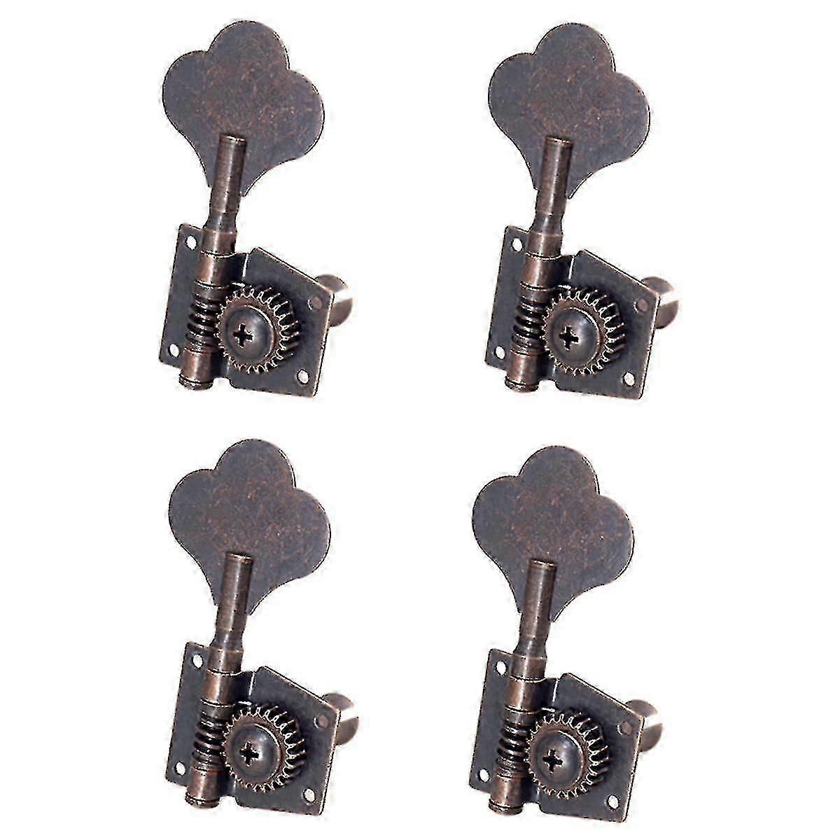 Guitar Vintage Open Tuning Key Pegs Machine Heads Tuner 4r For 4 Strings Bass Red