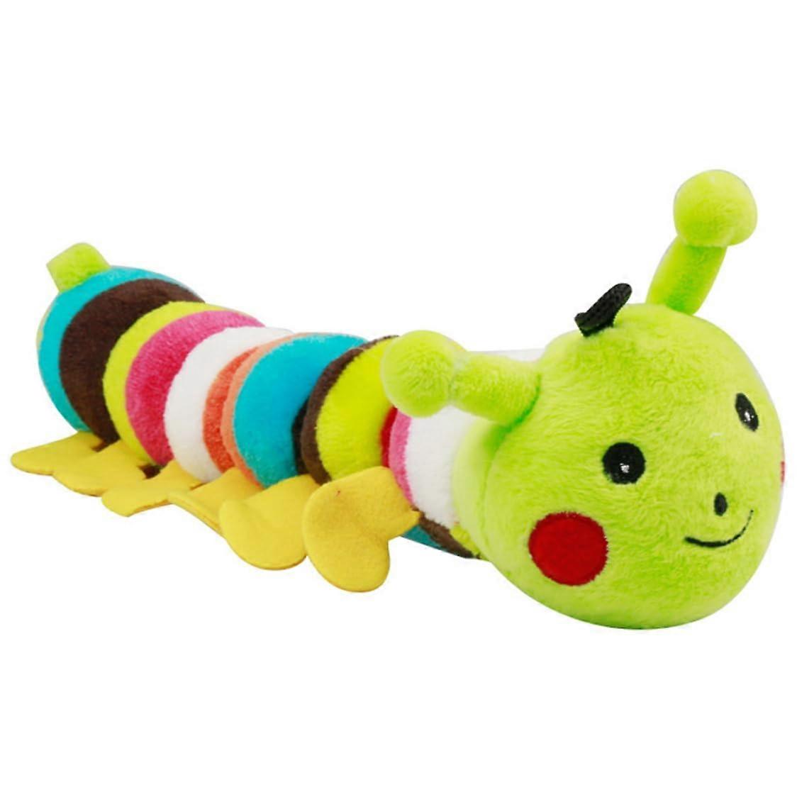 Dog Squeaky Toy Tough Plush Caterpillar For Medium And Large Dogs Green Chew Toy For Training And Fitness