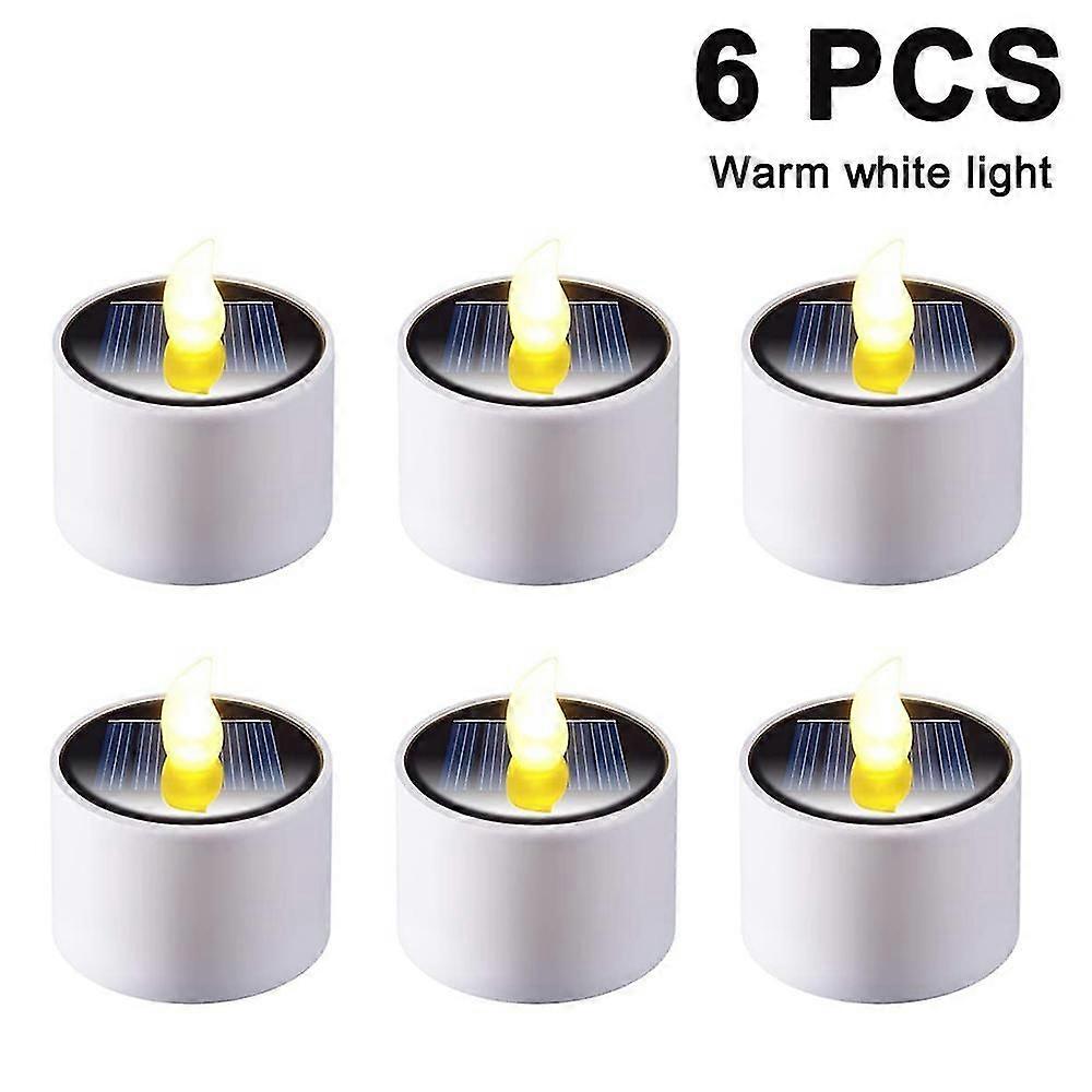 6 Pcs Solar Lantern Tea Lights Candles - Rechargeable