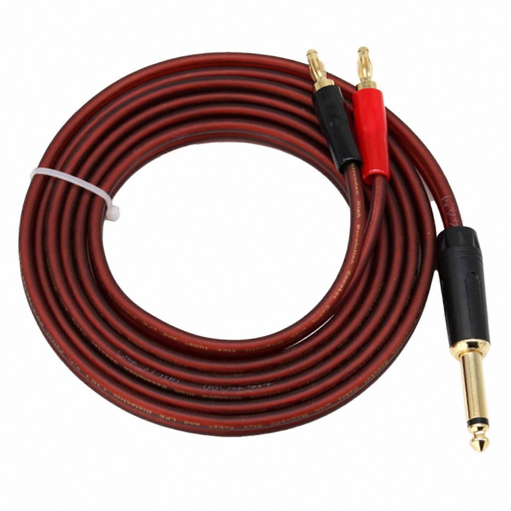 Gold-Plated 6.35mm TS Male to Banana Plug Audio Cable for Speaker Connection, 1/4 TS Phono Adapter Cord with Durable Design for Sound Equipment