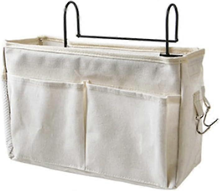 Hanging Bedside Caddy Organizer with Metal Hooks for Dormitory Dorm Bunk Bed 2025