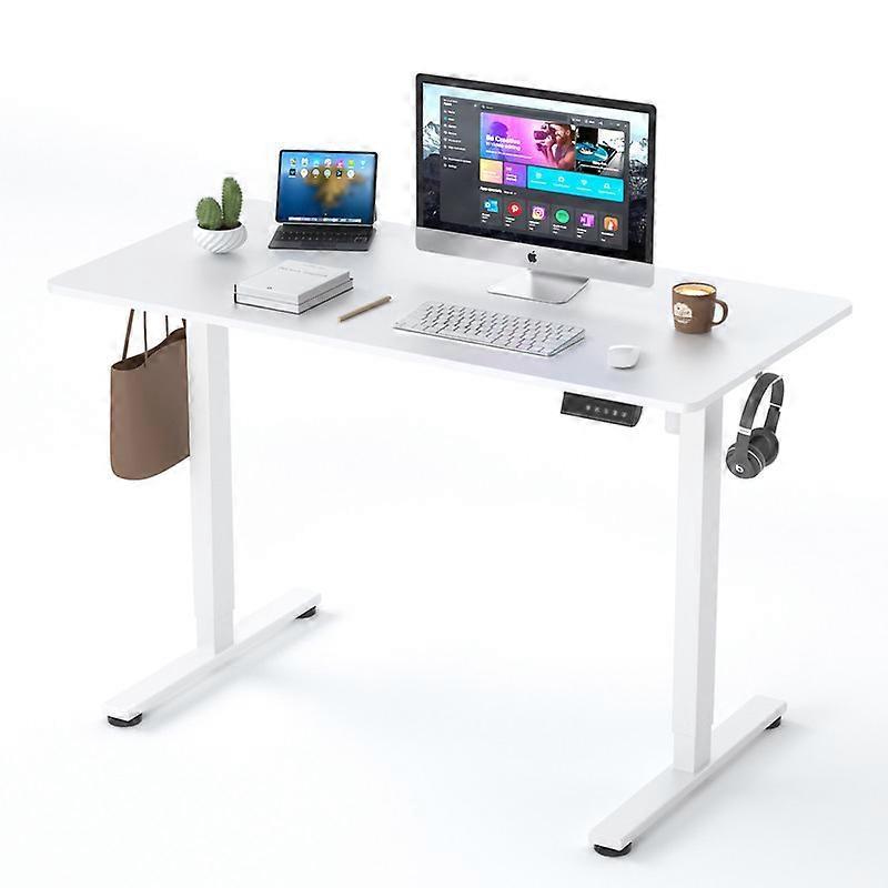 Elektrisch in hoogte verstelbaar bureau 120 x 60 cm wit
