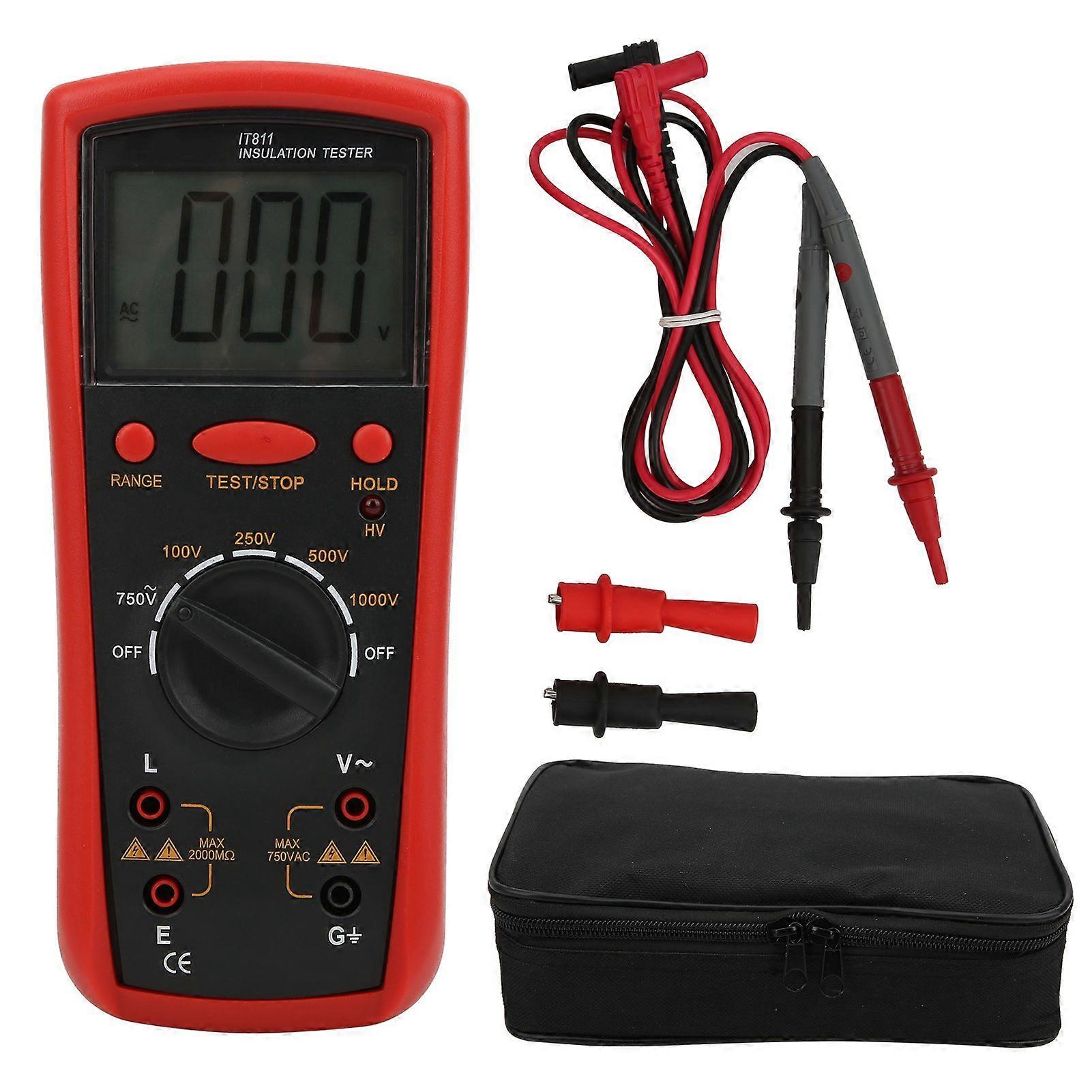 IT811 Insulation Resistance Meter with LCD Display Digital Megohm Tester Electrical Tools