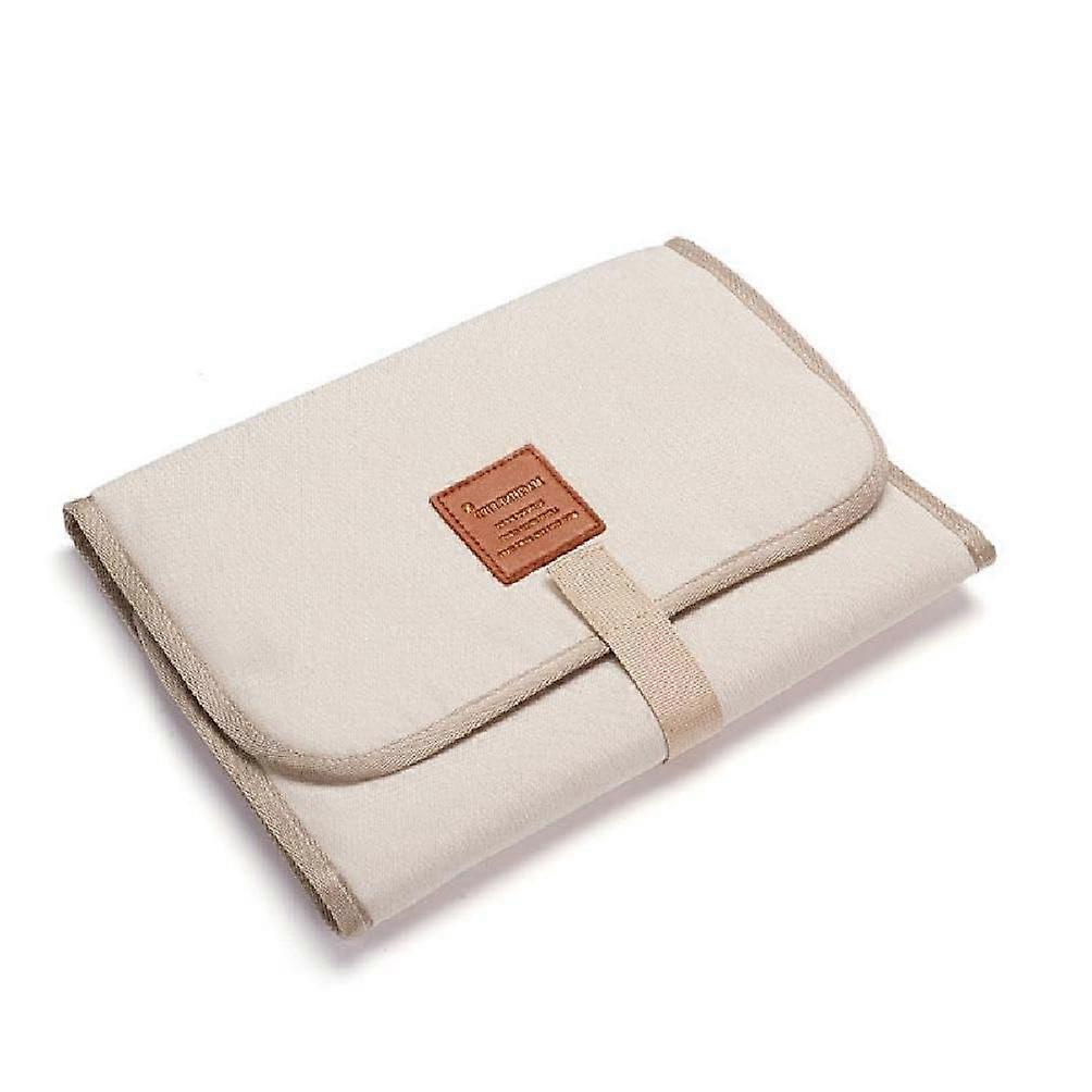 Foldable Baby Diaper Changing Pad Waterproof For Newborns, Travel Diaper Change Mat, Nappy Changing Sheet, Beige Cover