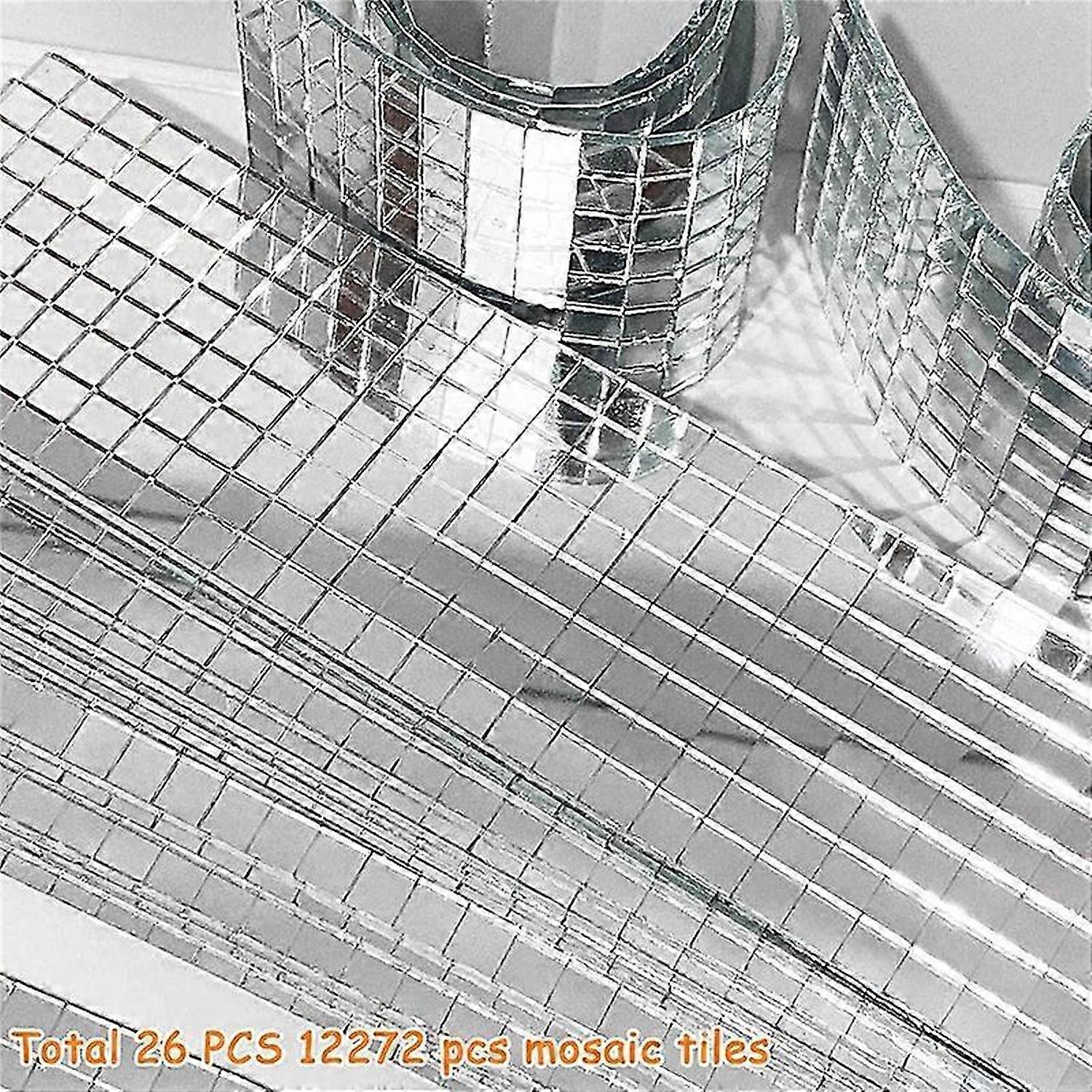 26 PCS Mirror Mosaic Tiles Self Adhesive for DIY Craft