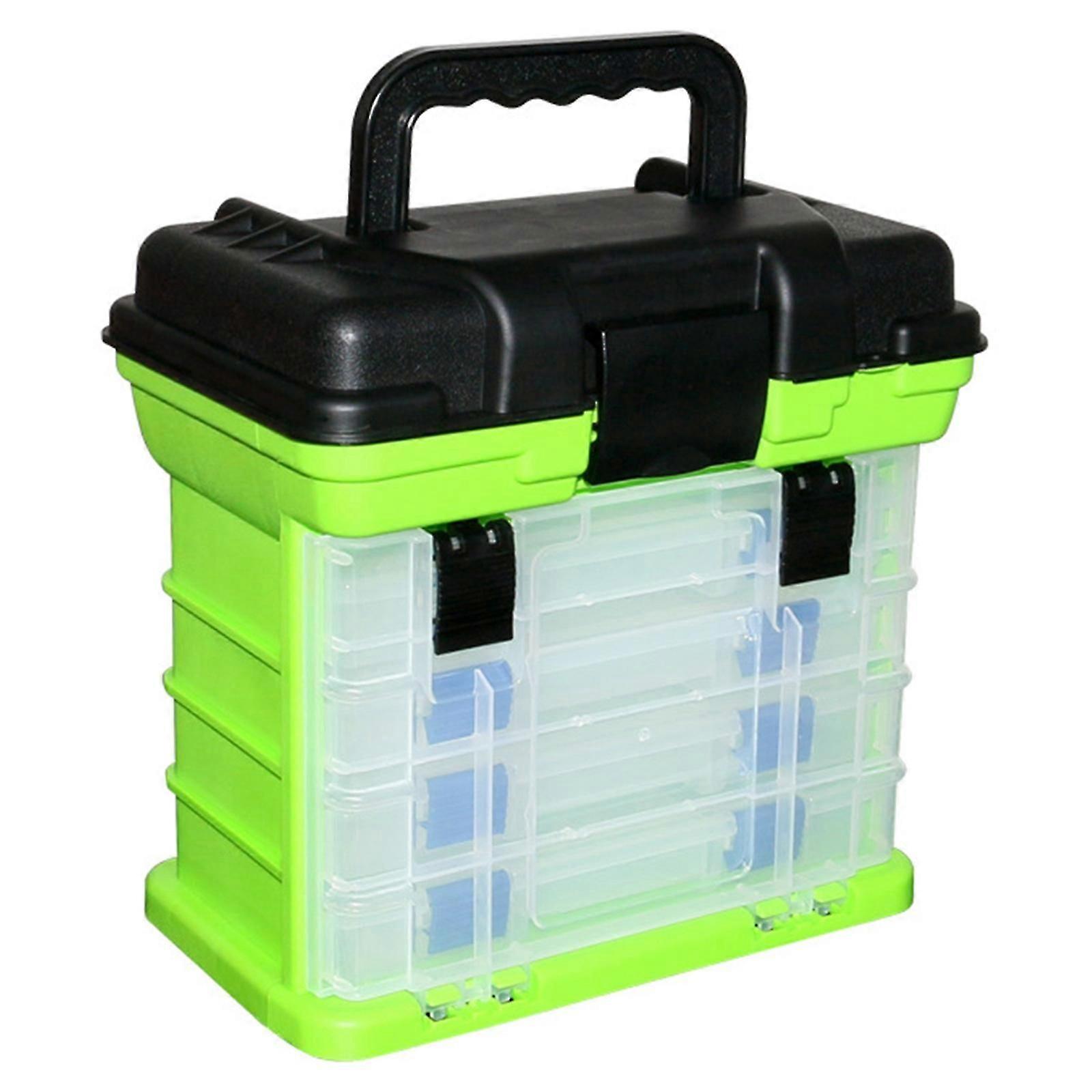 Water Proof Tackle Tool Case, 4 Layer Large Capacity Fishing Baits Storage Box Travel Container for Wilderness Survival Yellow