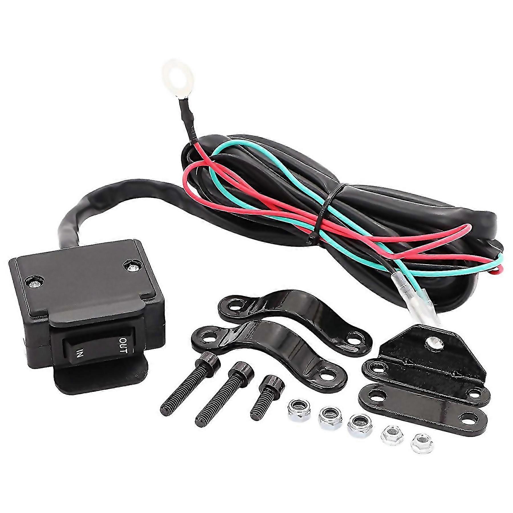 For 12v Atv Winch Rocker Switch With Handlebar Control Line Kit For Atvutv