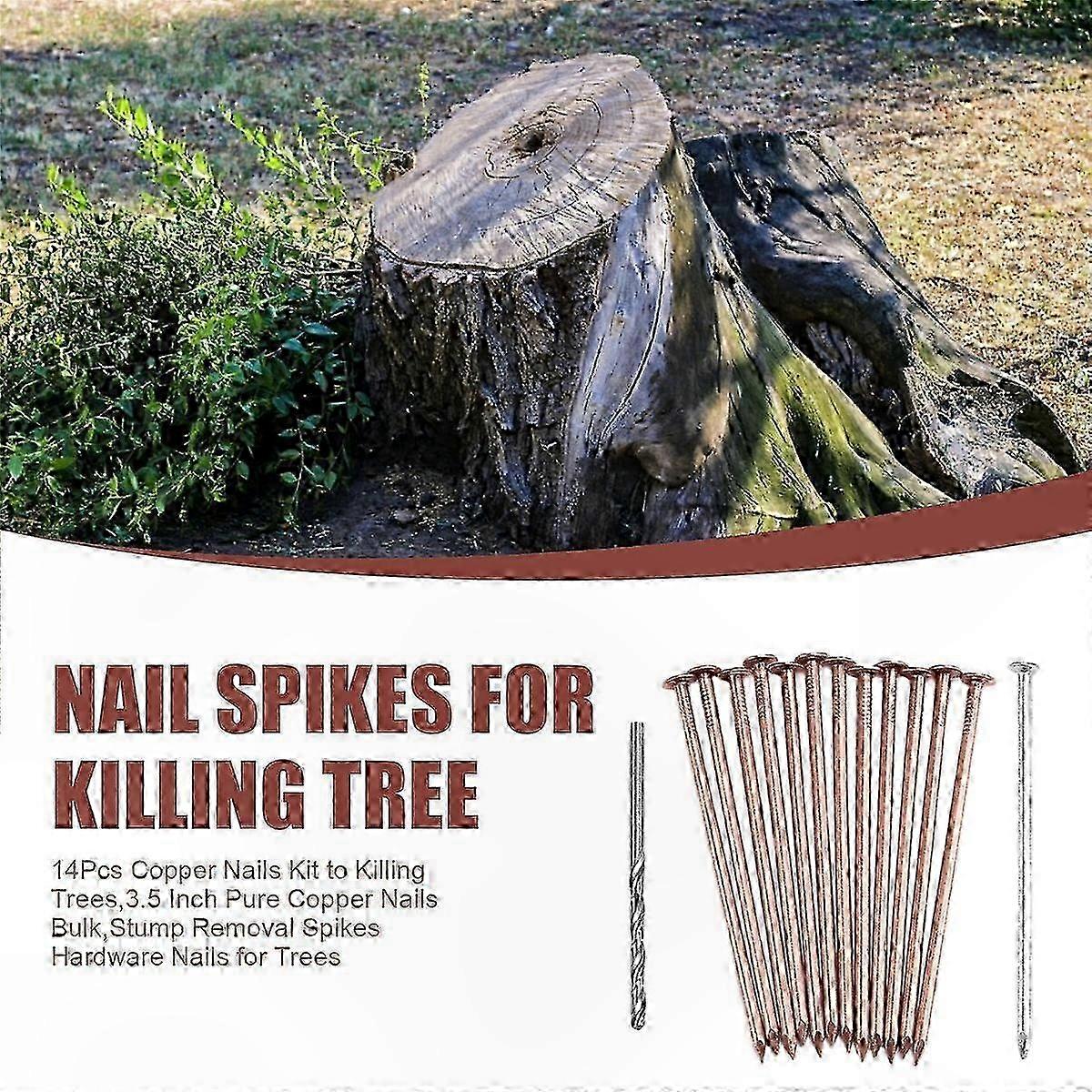 2025 Copper Nails for Tree Removal, 3.5 Inch Bulk Copper Nails for Killing Trees