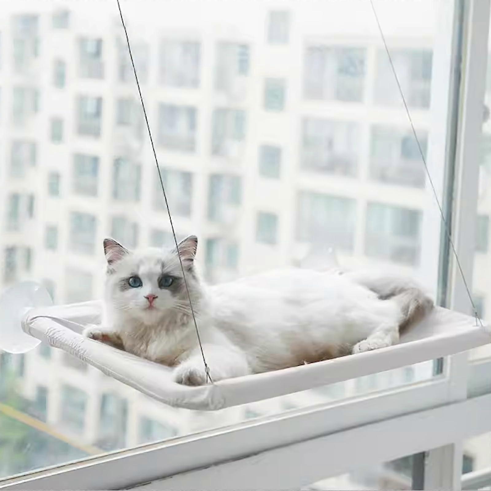 Cat Window Bed Large Cat Hammock Window Seat Accommodates Two Large Cats Gray HD Suction Cups Wall Mounted