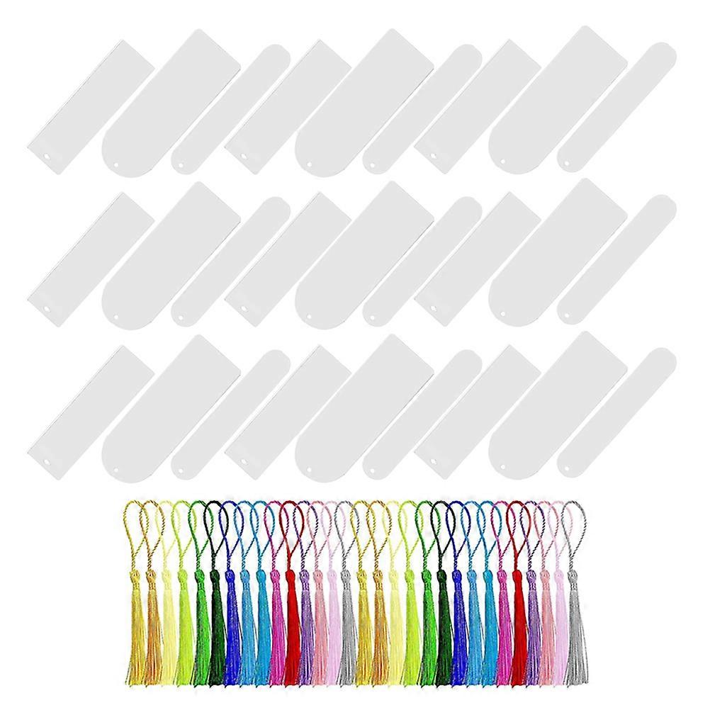 Transparent Acrylic Bookmark Blanks with Tassel for Study 150Pcs Set