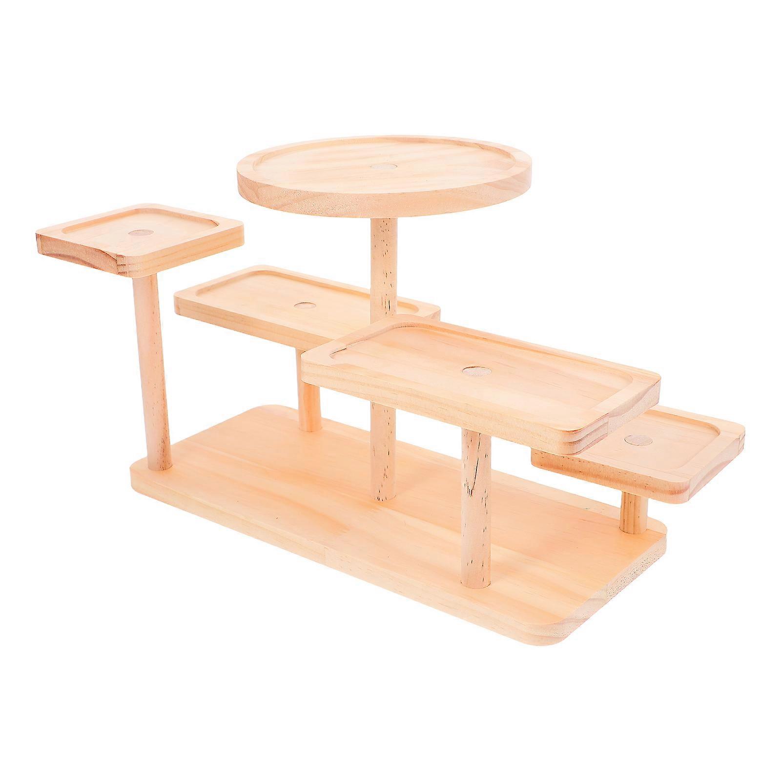 Wooden Display Risers for Succulents with Five Tiers 2Pcs Multi-Function Stand