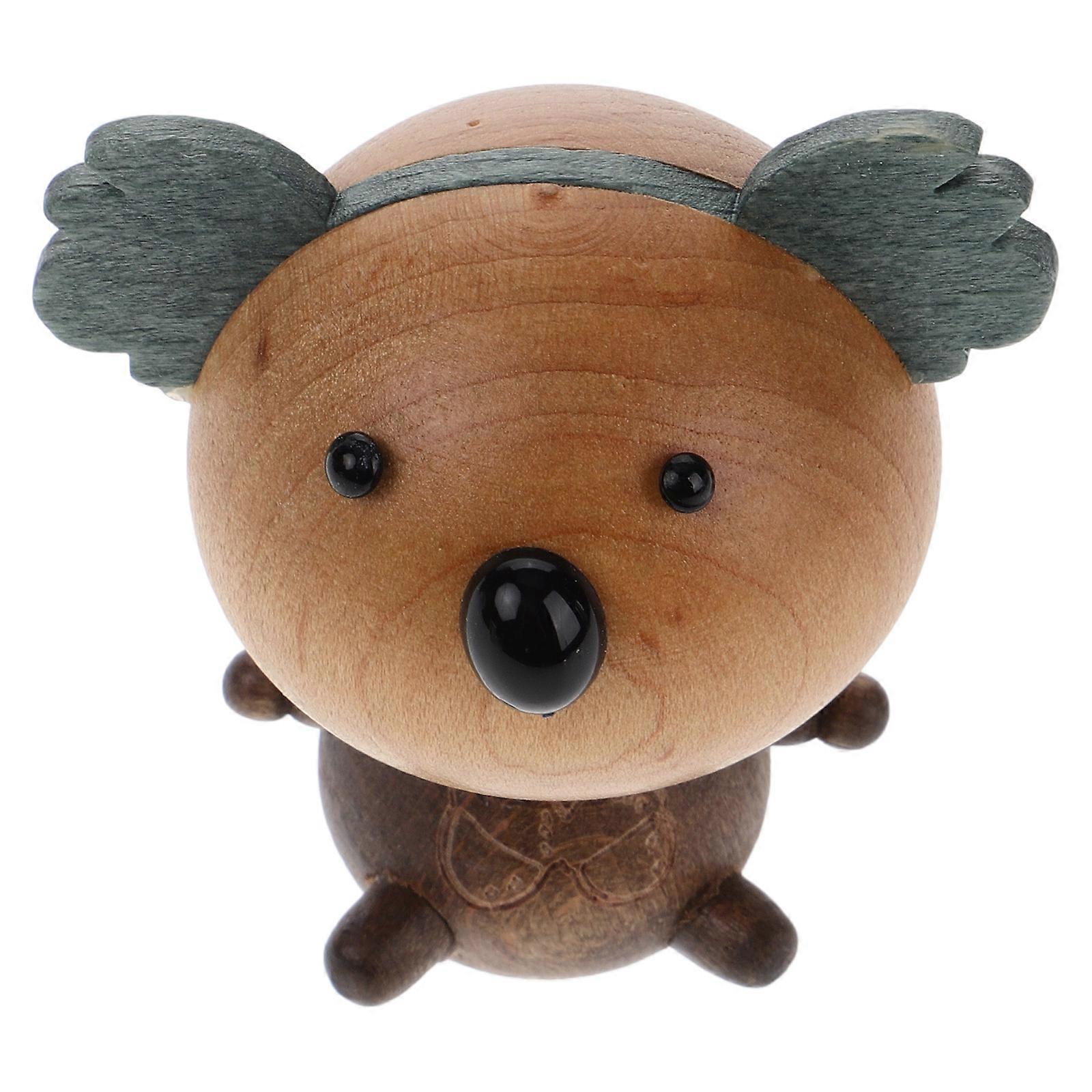 Car Dashboard Ornament Bobblehead for Decoration 2Pcs Multi Color Wood Craft